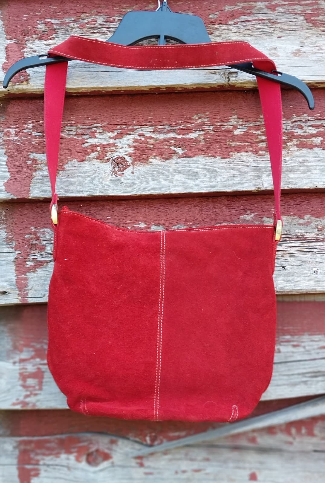 Liz Claiborne Ladies Suede Small Red Bag - Image 1