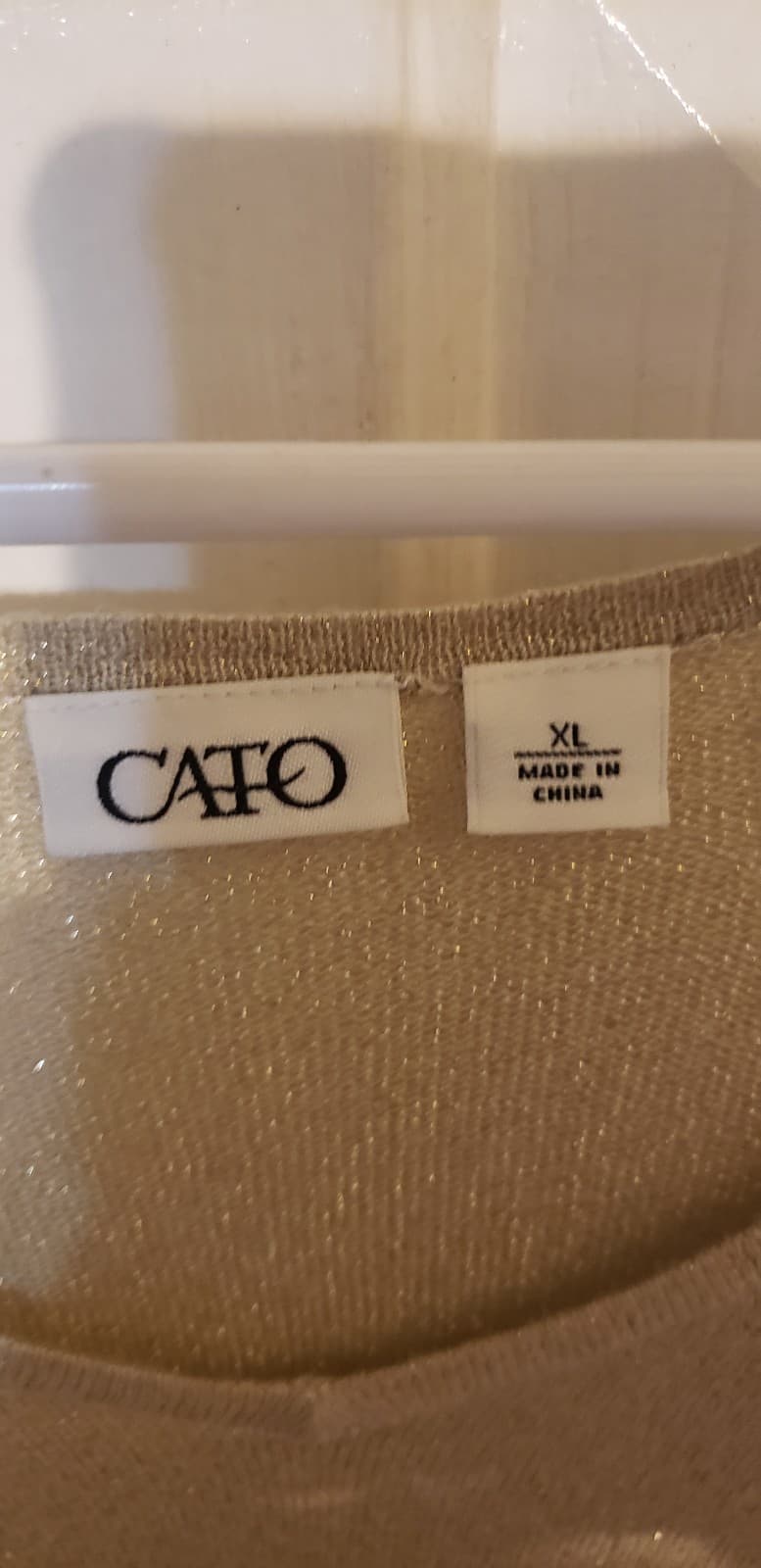 Cato Women's Cool Knit Beige Sweater. XL - Thumbnail 4