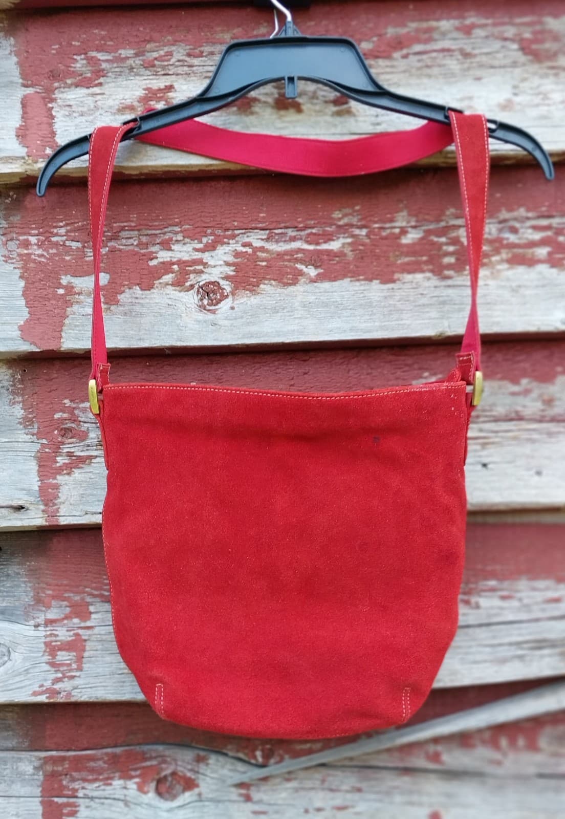 Liz Claiborne Ladies Suede Small Red Bag - Thumbnail 2