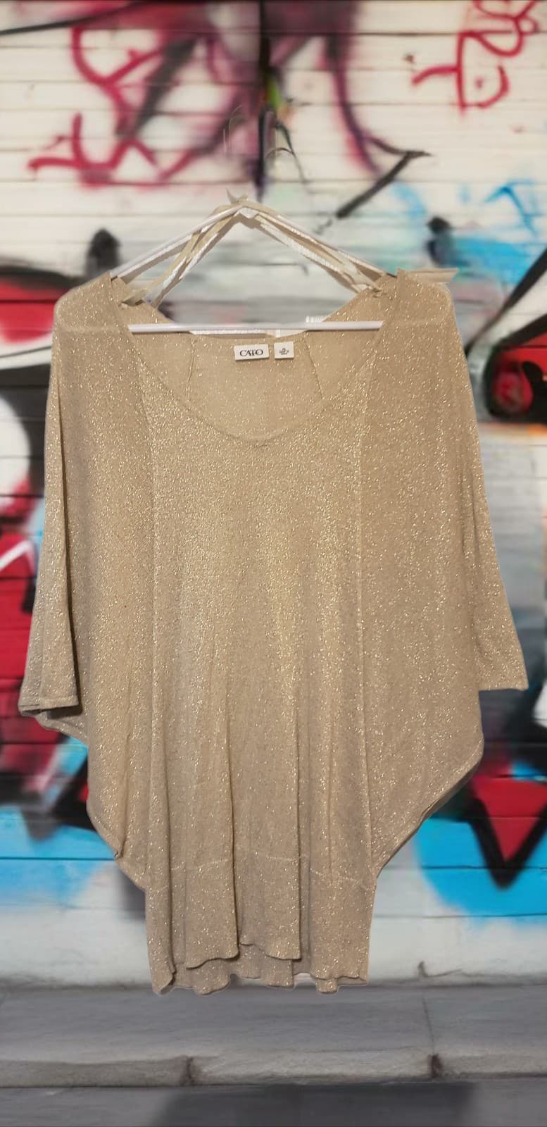 Cato Women's Cool Knit Beige Sweater. XL - Thumbnail 2