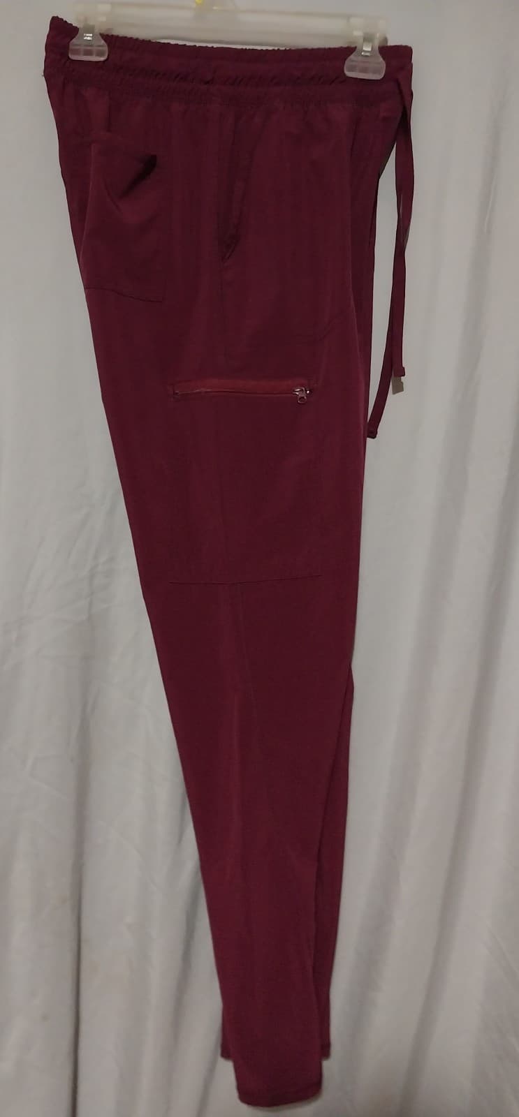 Womens Scrub Pants Size Small Wine Burgundy Medical Apparel - Thumbnail 3