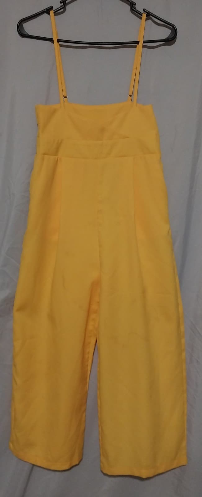 Yellow Summer Jumpsuit Long Pants Women Overalls Spaghetti Strap Backless - Thumbnail 2