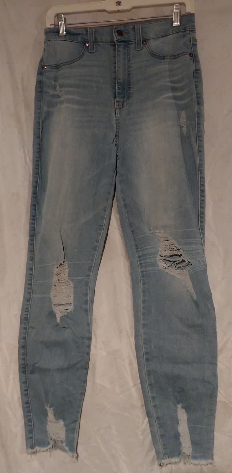 Fashion Nova Jeans Juniors Size 9/29 Light Wash Destroyed Slim Fit High Rise - Image 1