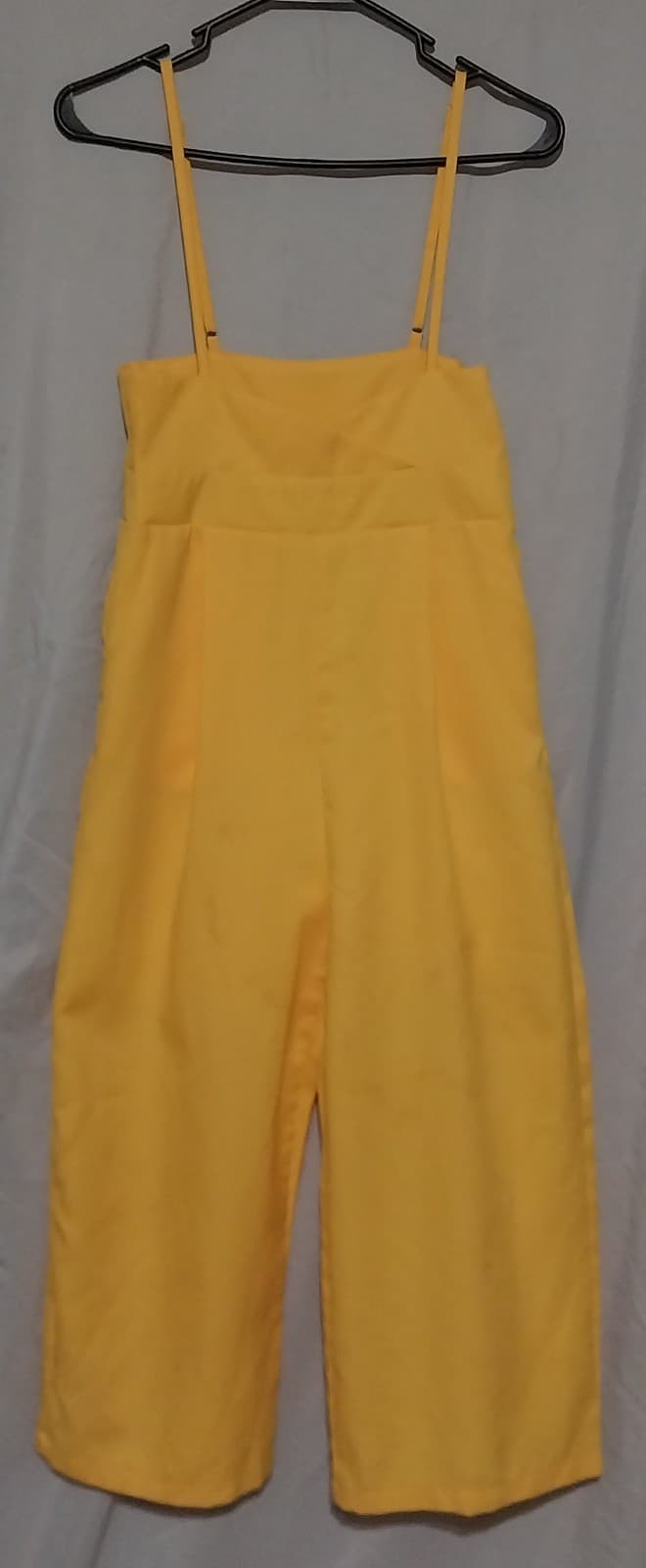 Yellow Summer Jumpsuit Long Pants Women Overalls Spaghetti Strap Backless - Image 1