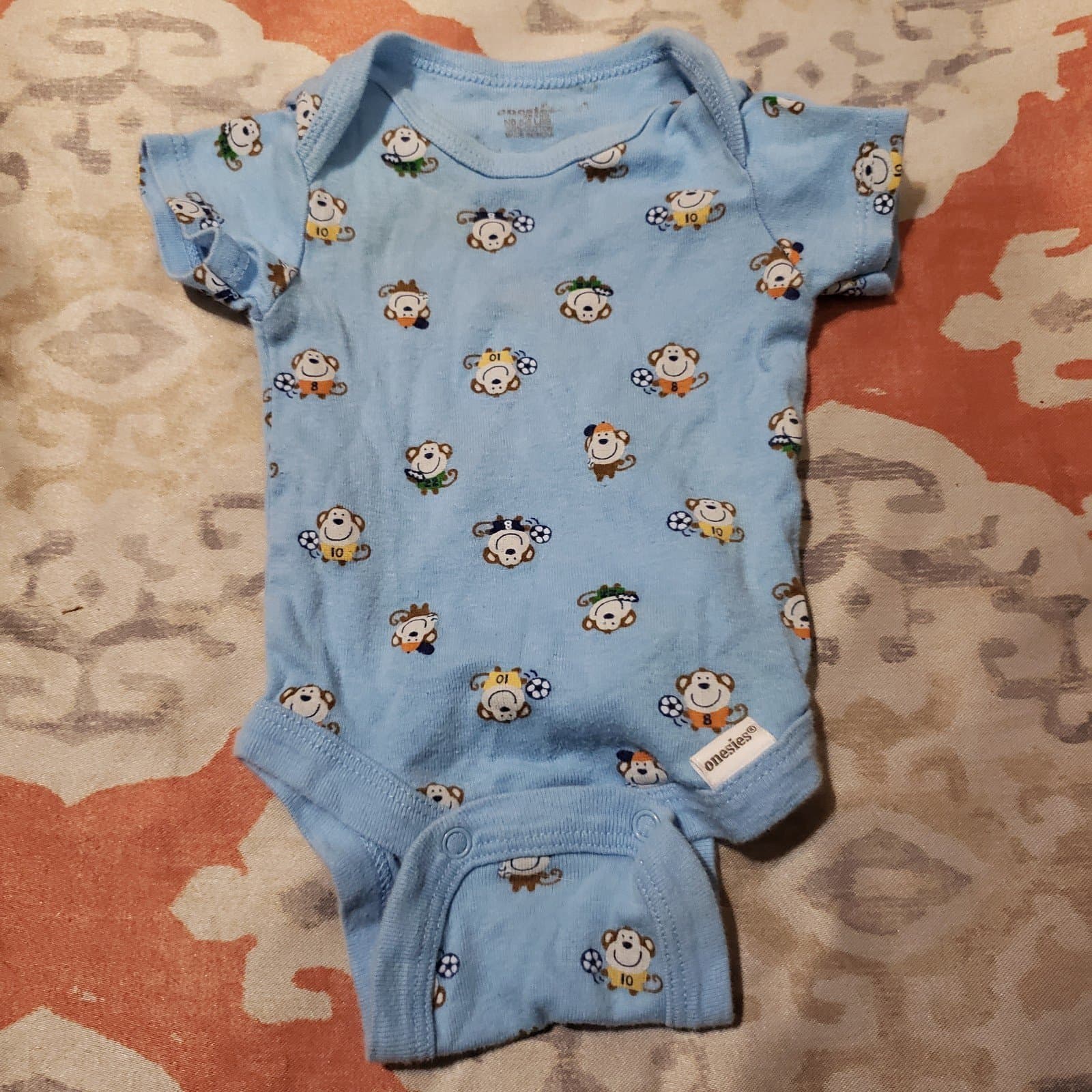 Onesies Bodysuit Creeper Short Sleeve - Sports Monkey (Newborn) - Image 1