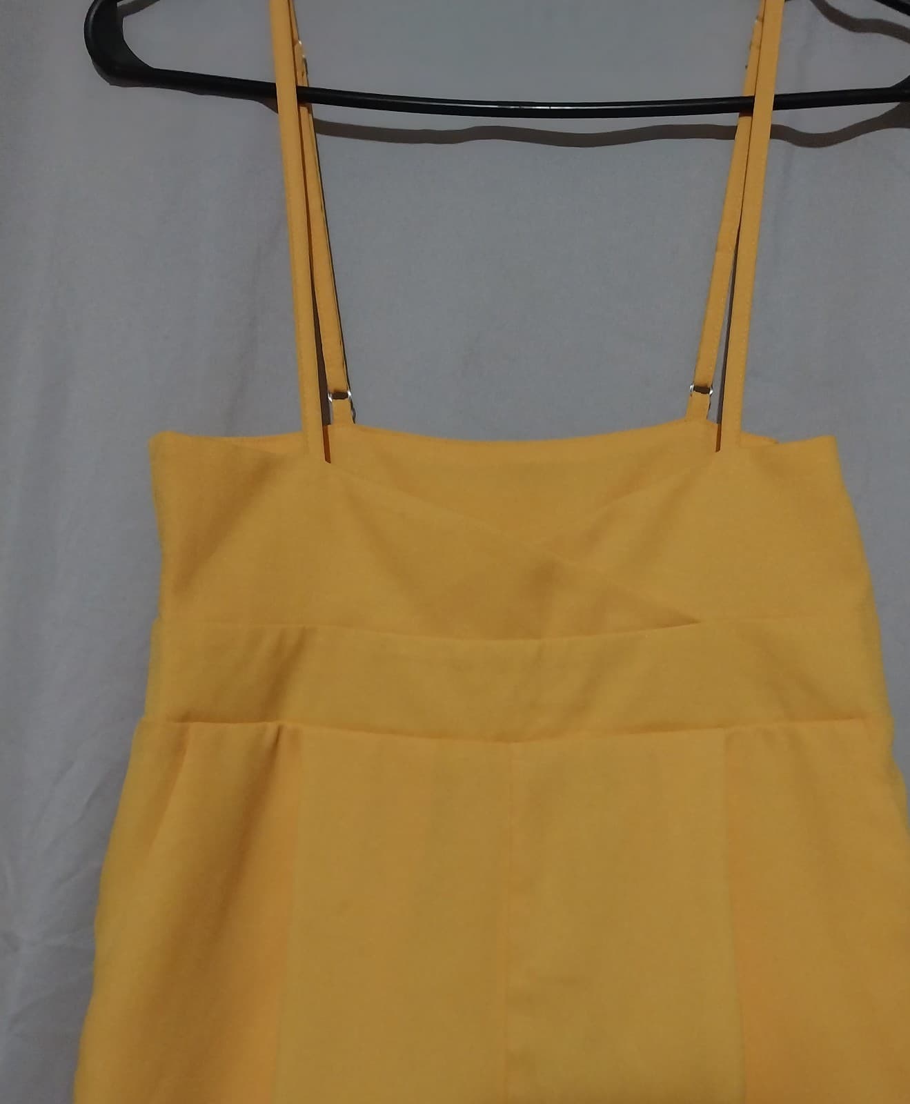 Yellow Summer Jumpsuit Long Pants Women Overalls Spaghetti Strap Backless - Thumbnail 4