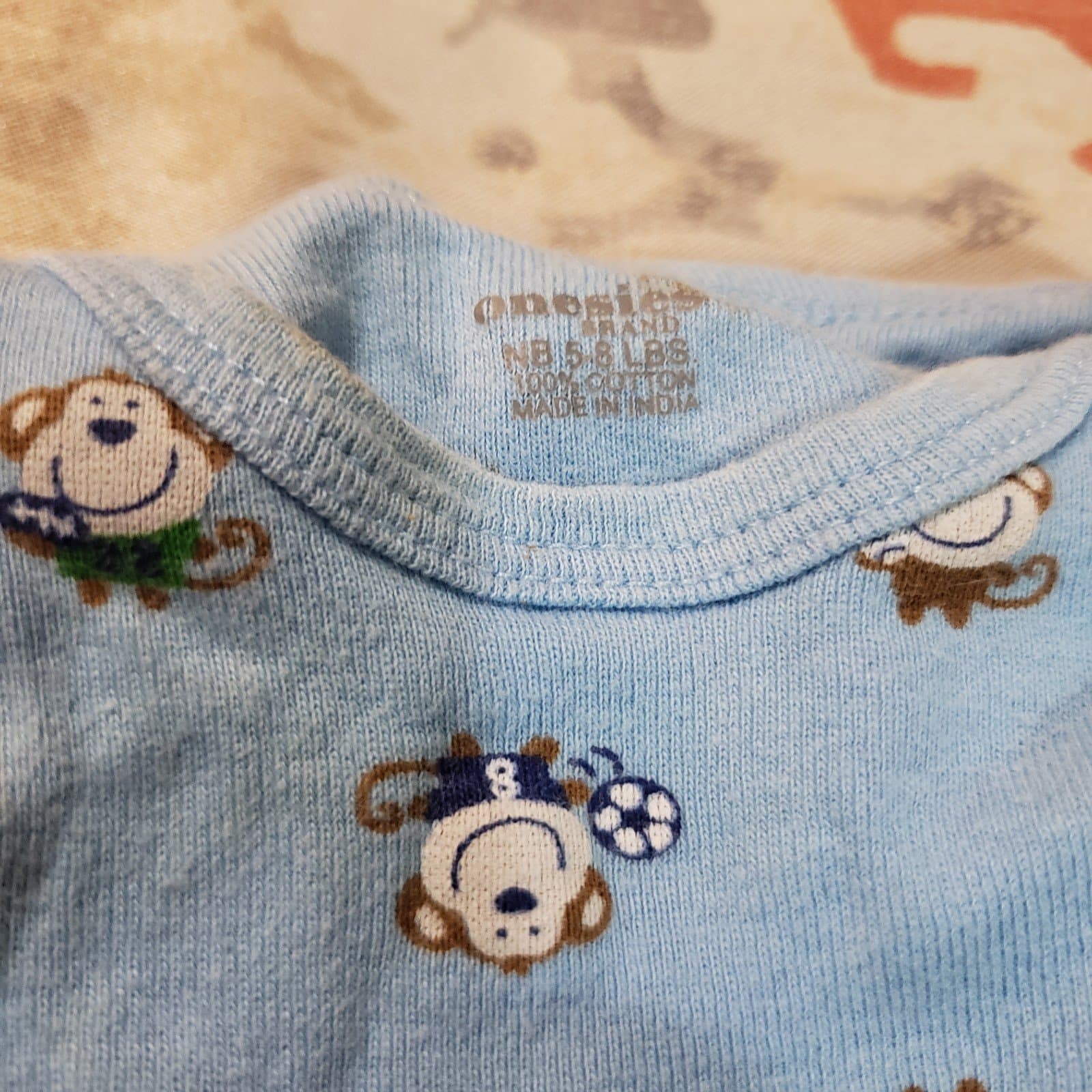 Onesies Bodysuit Creeper Short Sleeve - Sports Monkey (Newborn) - Thumbnail 2