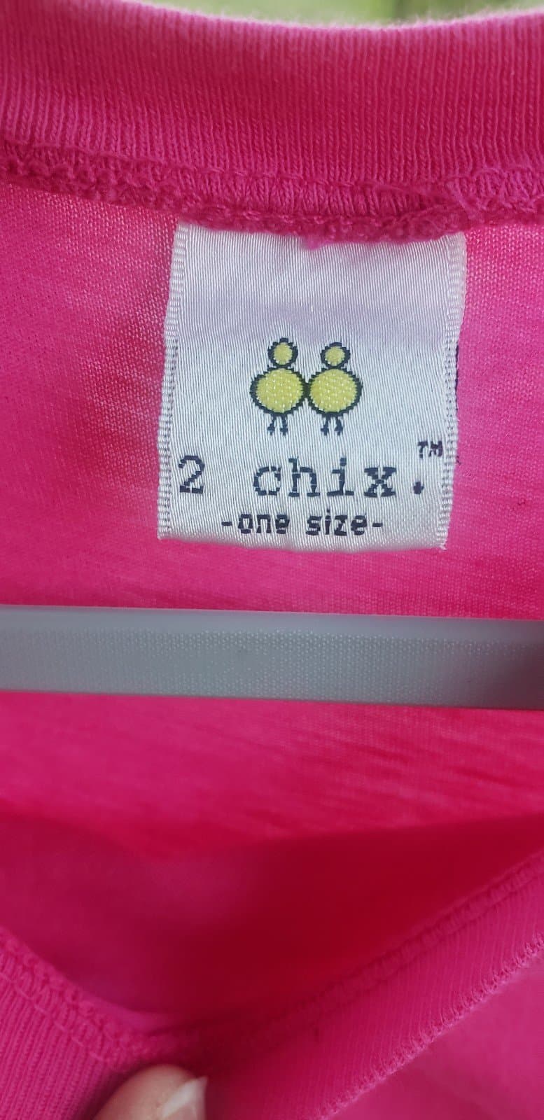 2 Chix Womens Maternity Shirt. Pink Knocked Up - Thumbnail 2