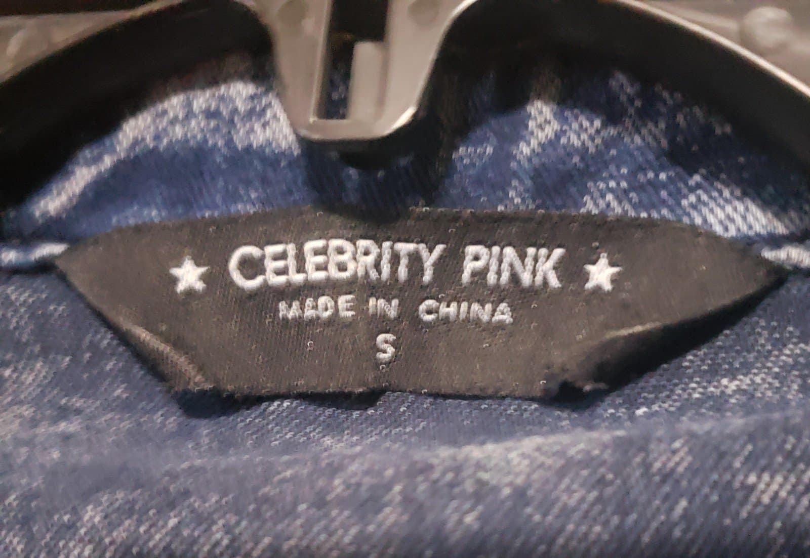 Celebrity Pink Small Acid Wash Handsand Half Cut Jean Jacket Womens - Thumbnail 2