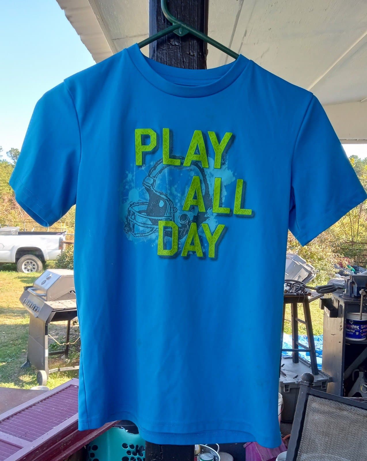 Tek Gear Boys Blue Active T-Shirt. Youth Large - Image 1