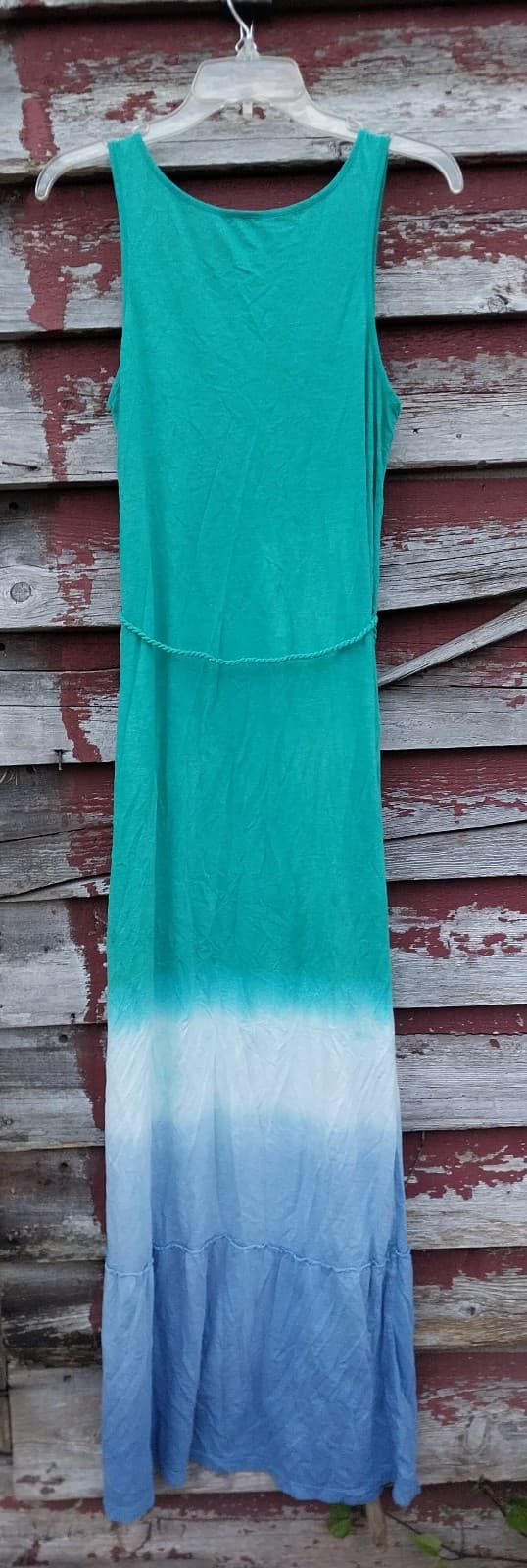 G.H. Bass & Co Peacock Green & Light Blue Beach Maxi Dress Size Small - Thumbnail 4