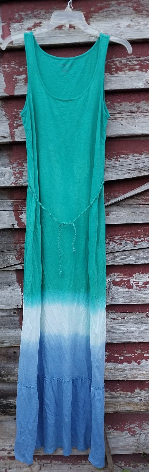 G.H. Bass & Co Peacock Green & Light Blue Beach Maxi Dress Size Small - Thumbnail 2