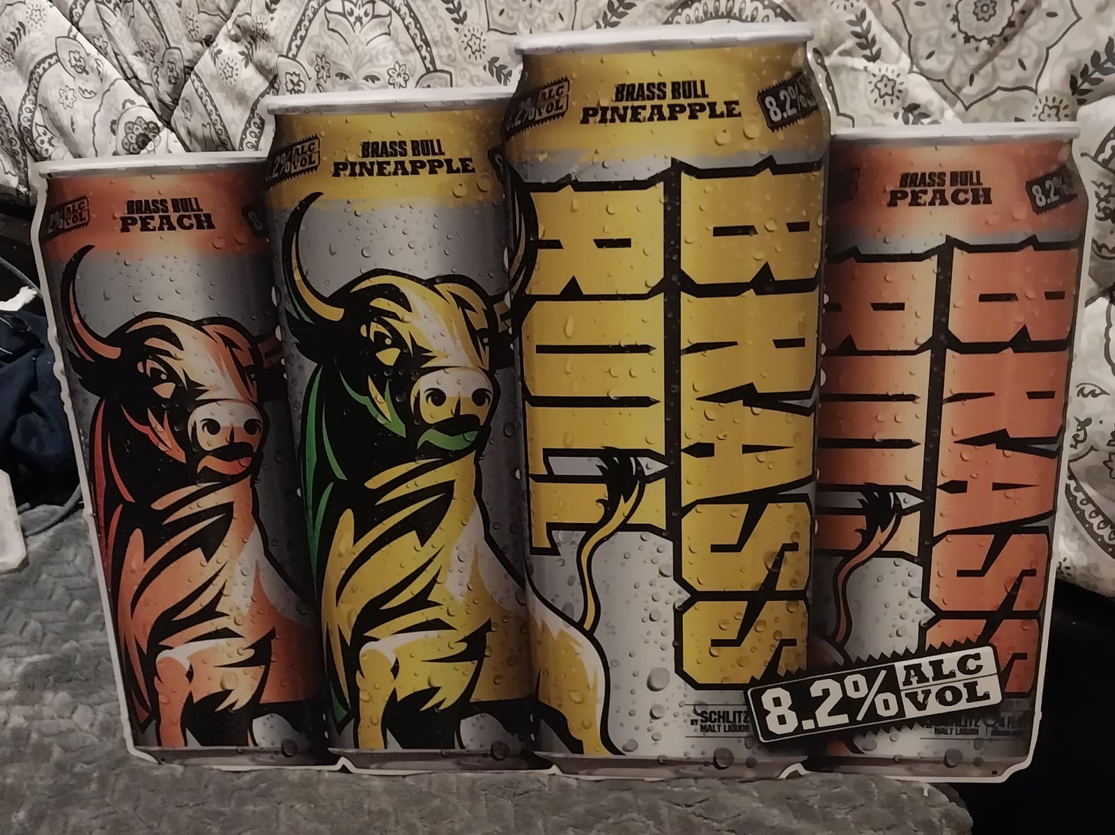 SCHLITZ Brass Bull 8.2% METAL SIGN 22”x17” - Image 1