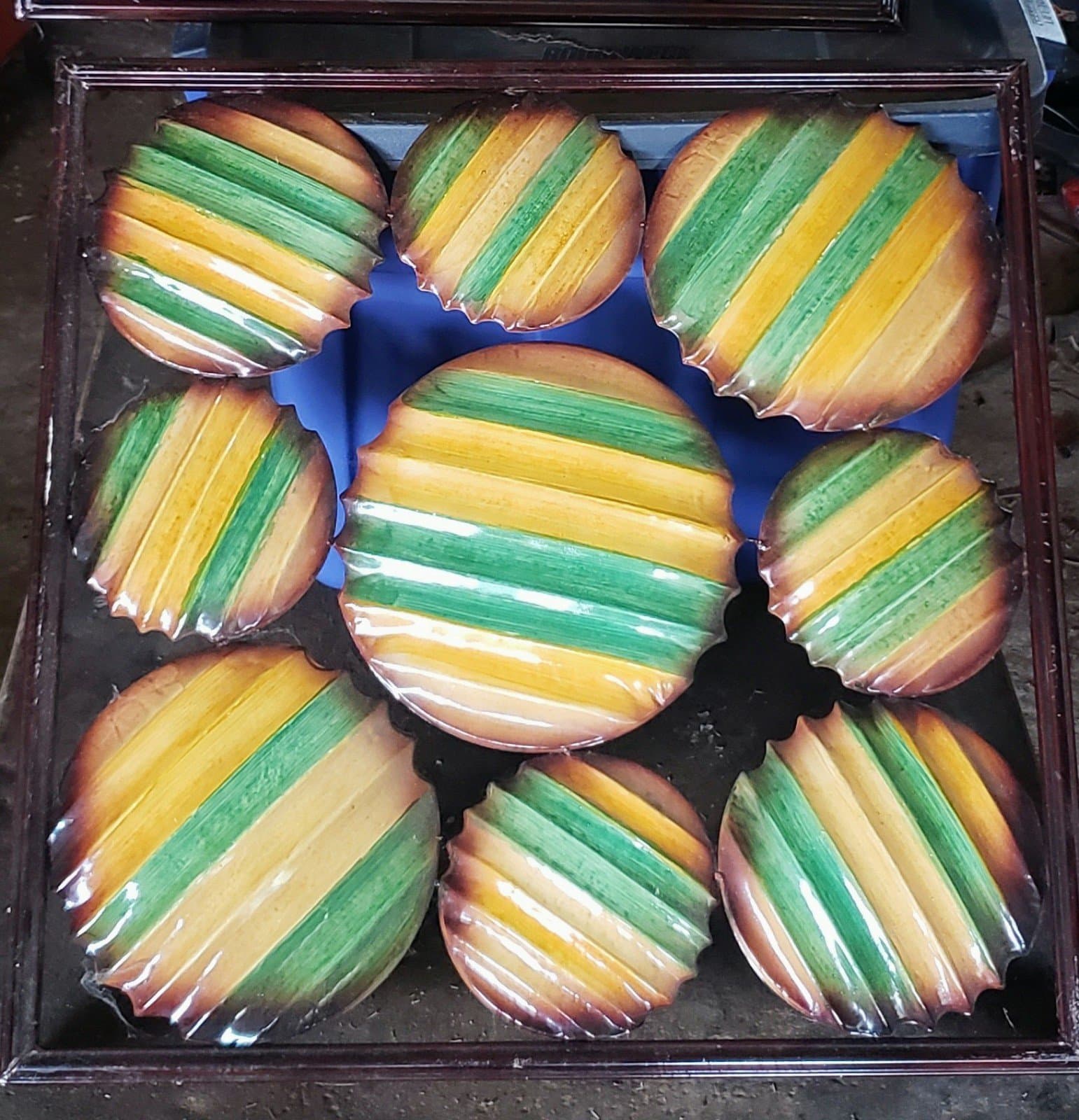 2 Colorful Metal Wall Art Pictures. Size 24"x24" - Thumbnail 3