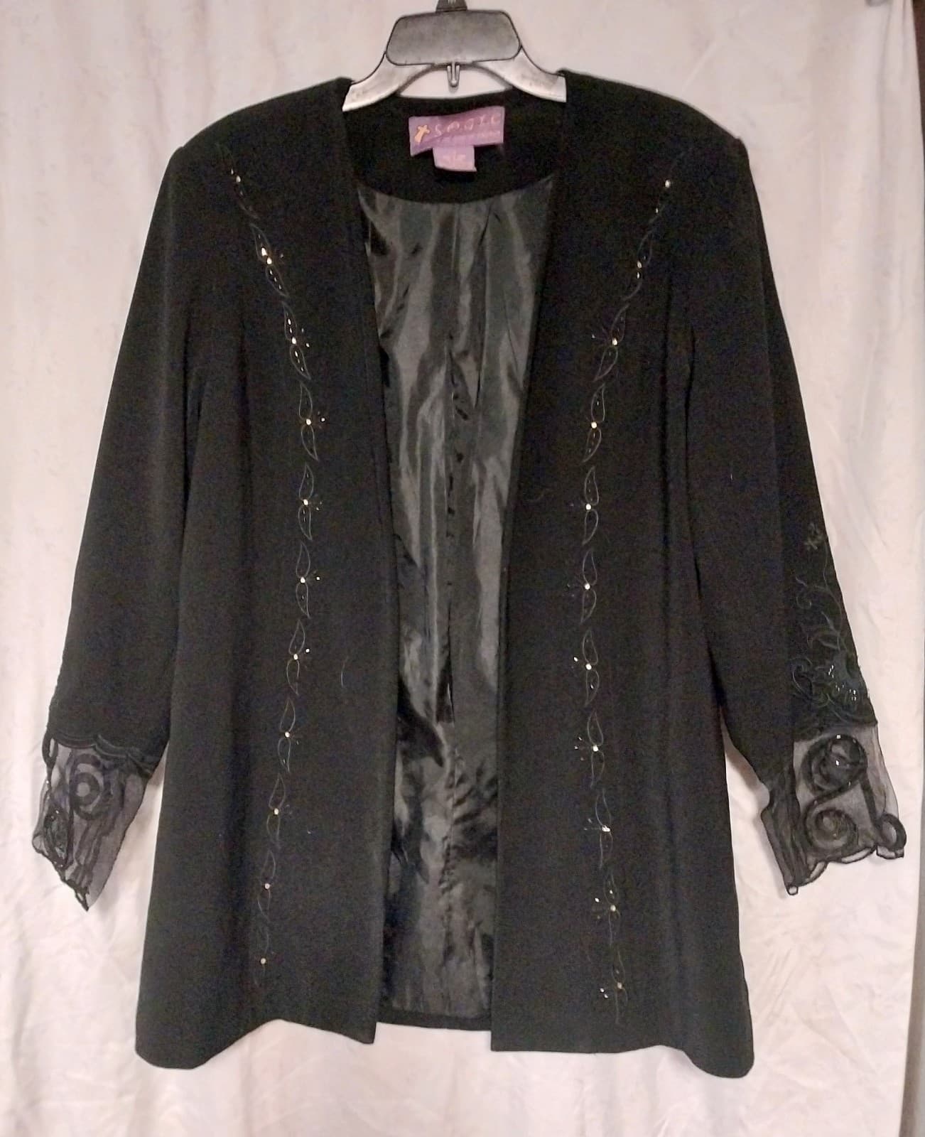 S.O.G.I.C Suits Of God In Church. 2 Piece Black & Lace Skirt Suit - Image 1