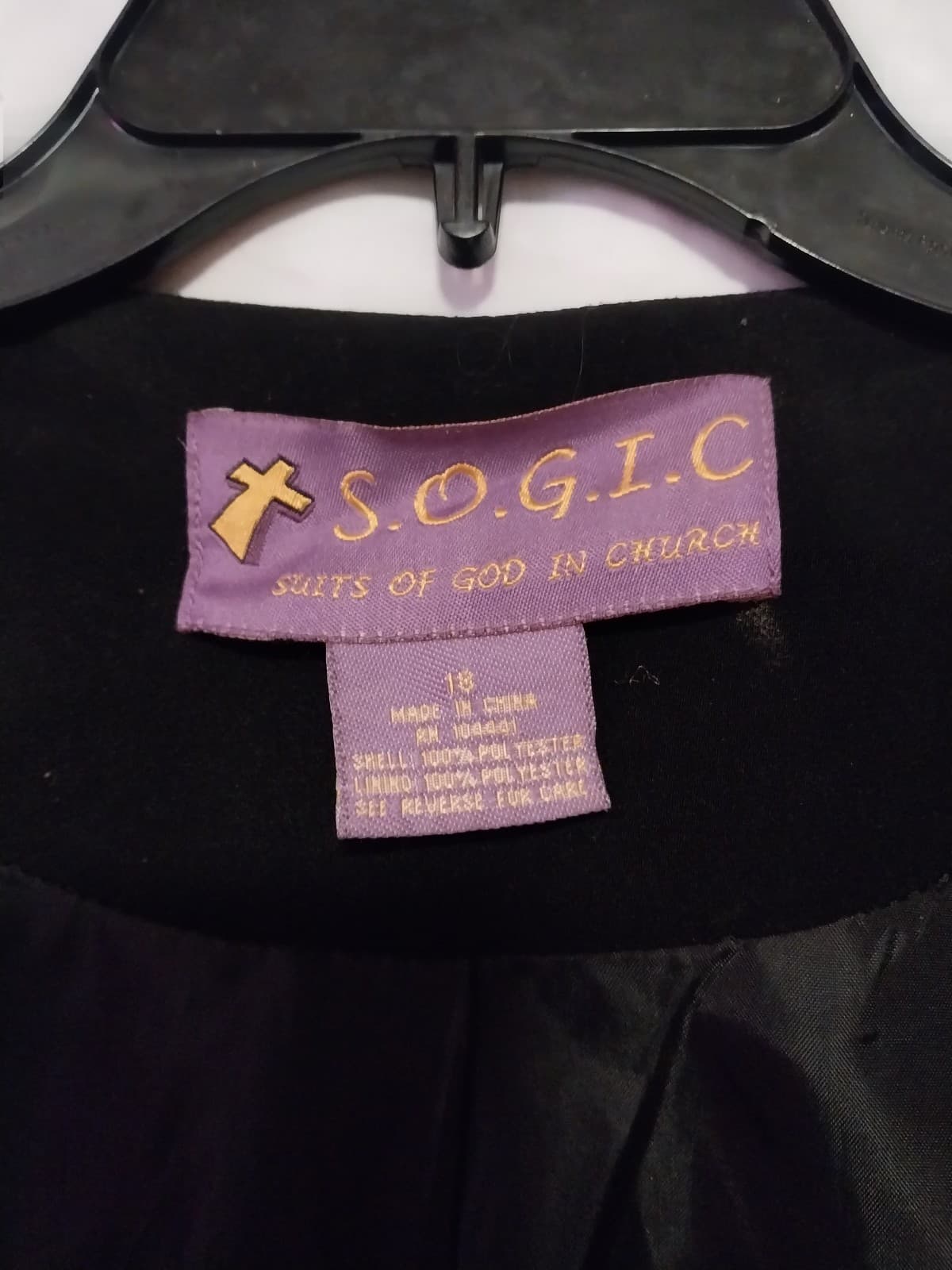 S.O.G.I.C Suits Of God In Church. 2 Piece Black & Lace Skirt Suit - Thumbnail 5