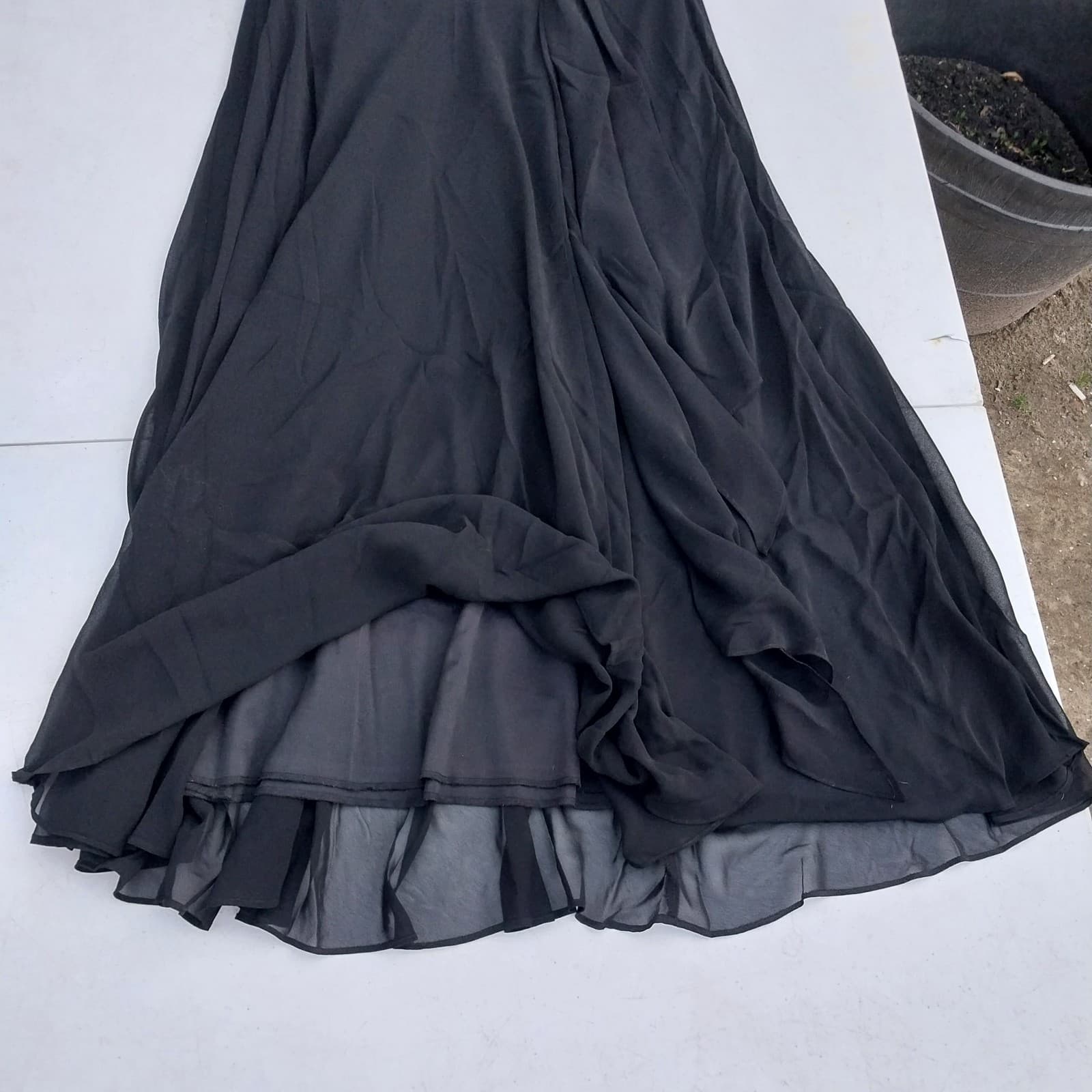 Sangria Petite Long Flowing Black dress - Thumbnail 10