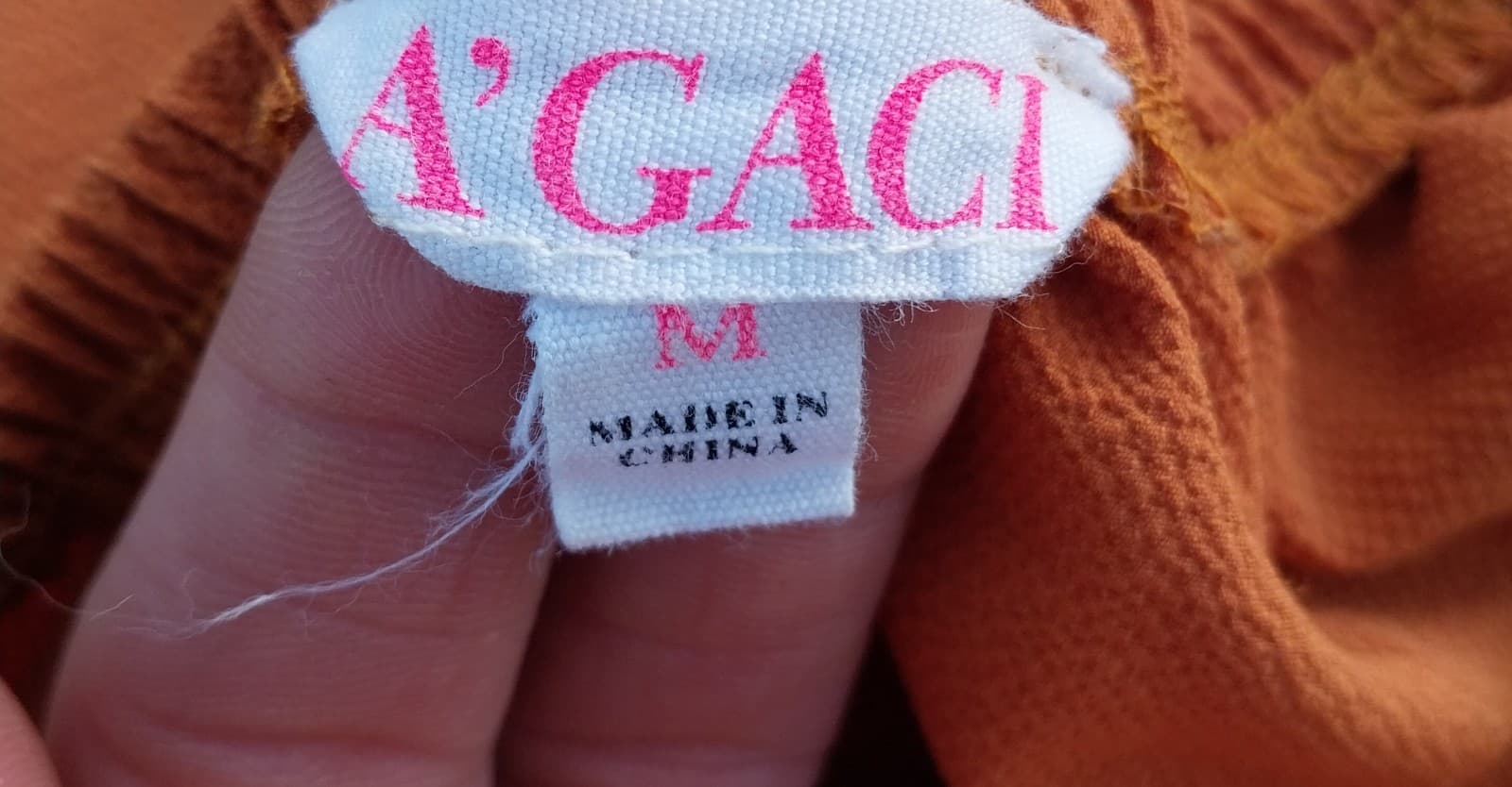 A'gaci Rustic Orange Blouse. 3/4 sleeves that can be tied at the end. Very cute - Thumbnail 3