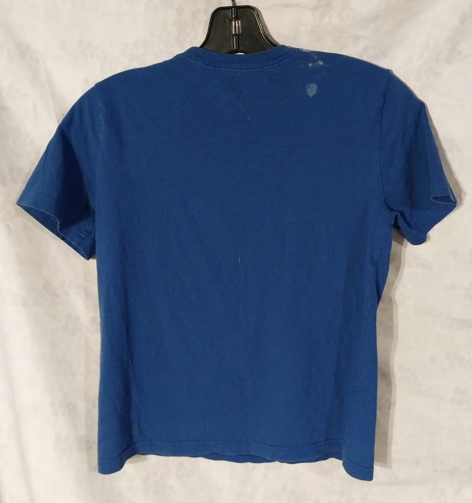 Adidas Blue Shirt. Size Youth Small 8. Has stain on upper part of shirt. - Thumbnail 3