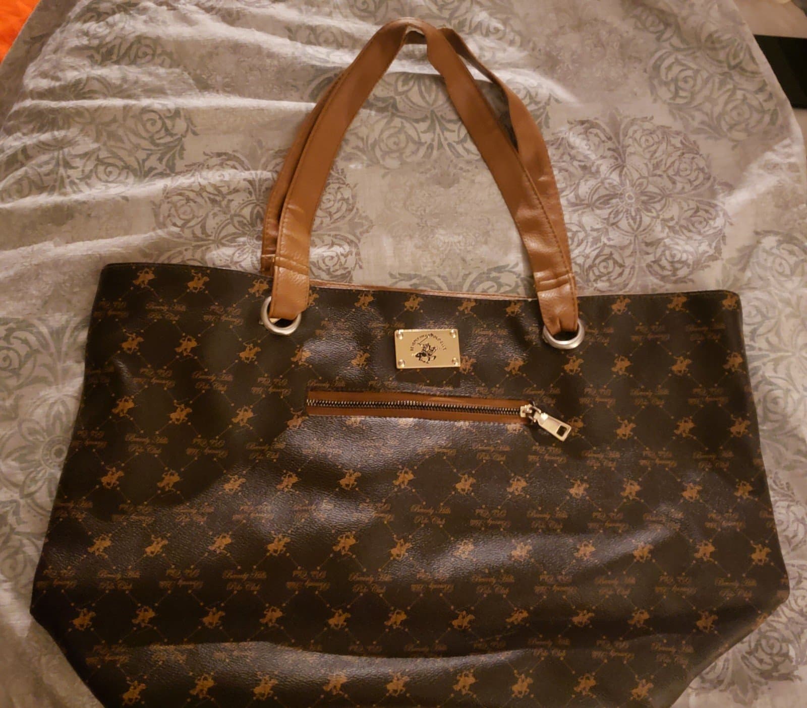 WOMEN'S BAG POLO CLUB FAUX LEATHER BROWN COLOR - Image 1