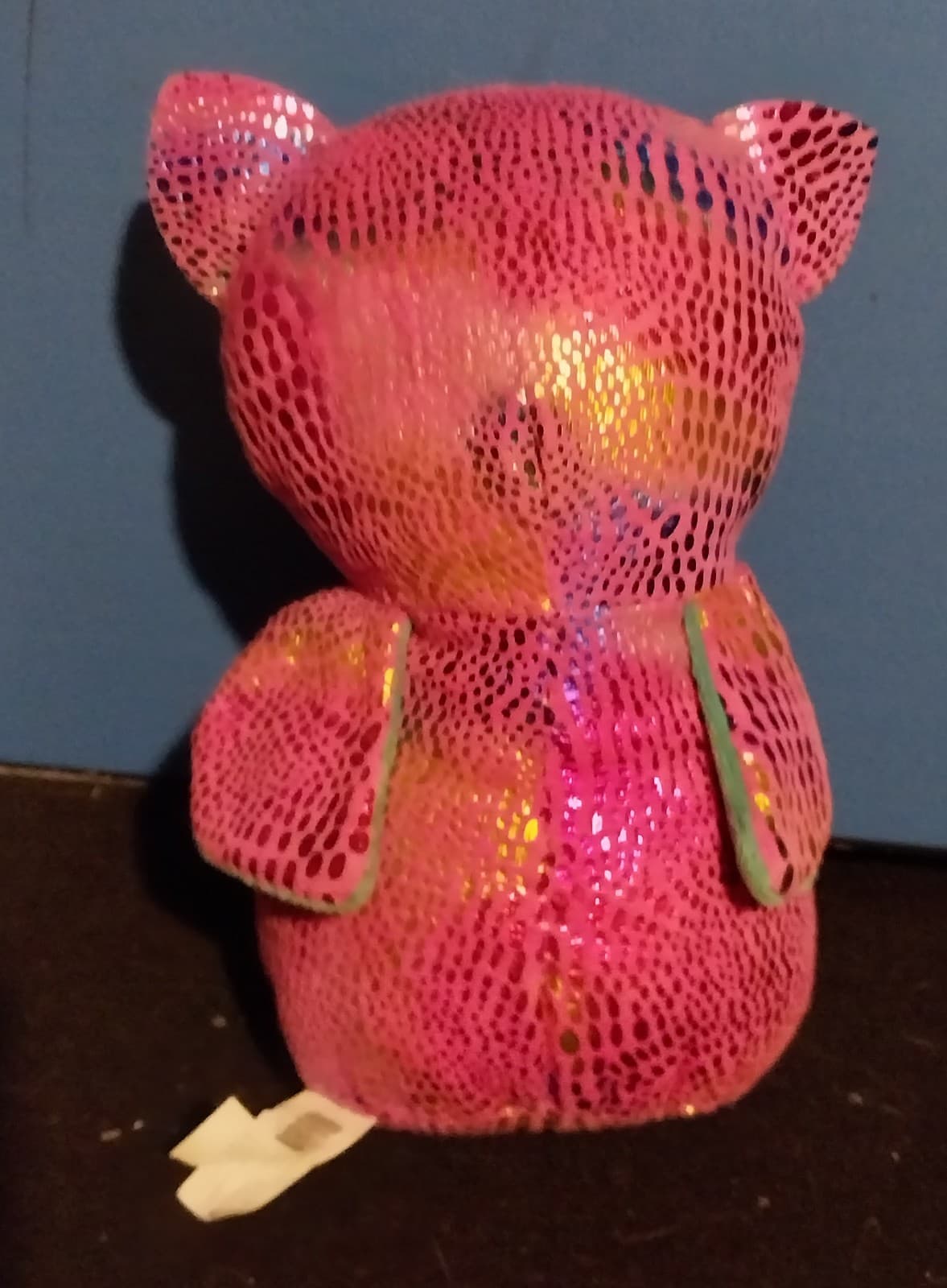 Pinguin Eule Glitzer glänzend Peek A Boo Toys Plüschtier rosa grün Stofftier 12 - Thumbnail 2