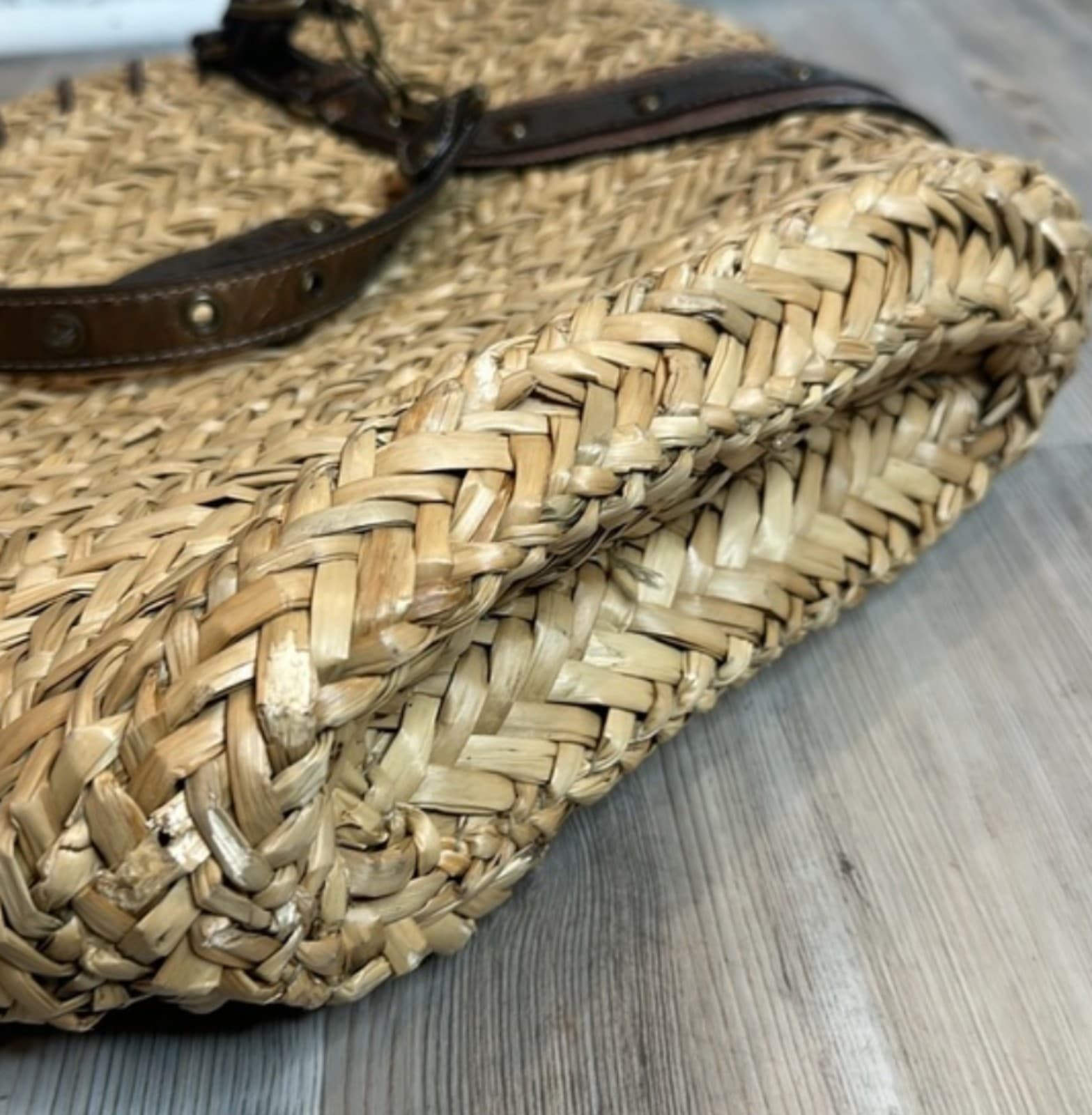 Nine West Natural Straw Shoulder Beach Bag, Large - Thumbnail 3