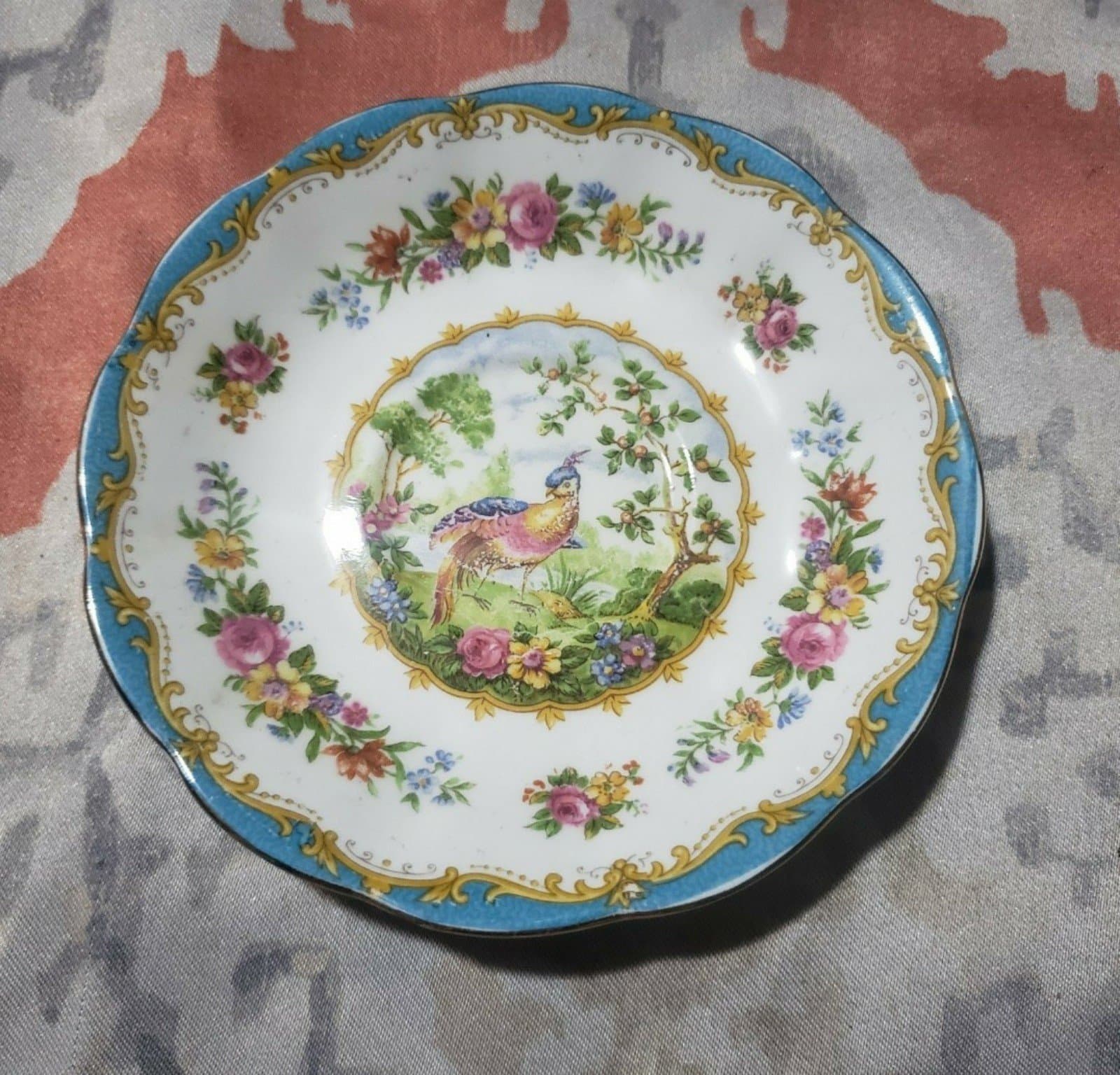 Royal Albert Chelsea Bird, Blue, Orphaned Saucer, Replacement Saucer - Image 1