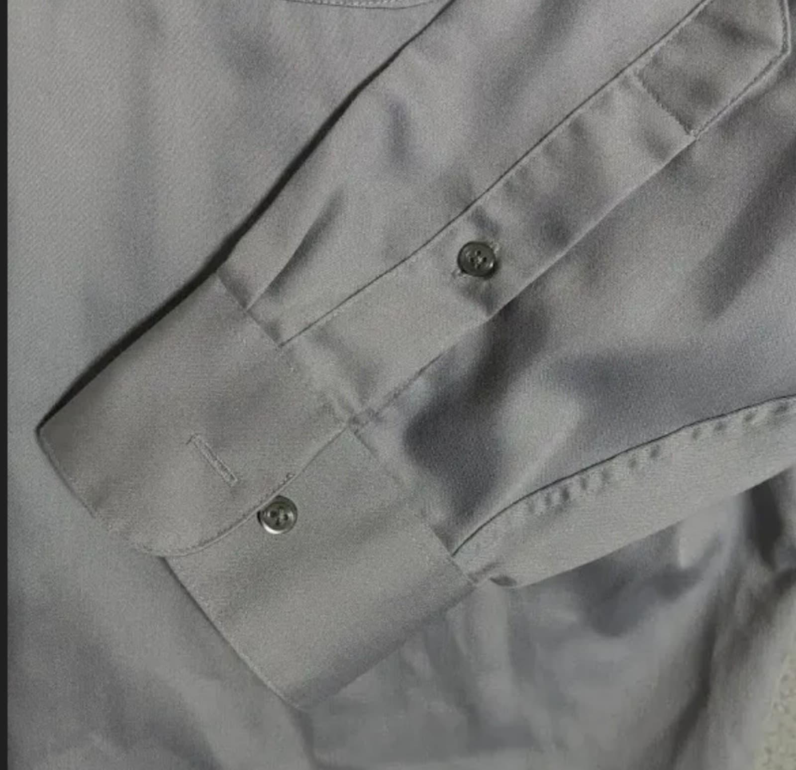 George Sateen Long Button Down Dress Shirt. XL 17-17 1/2 36/37 - Thumbnail 2