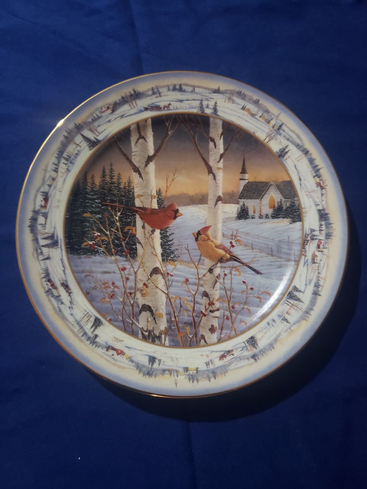 Cardinals PINEGROVES TWILIGHT Bradford Plate Sam Timm 1st issue Winter Cardinals - Image 1