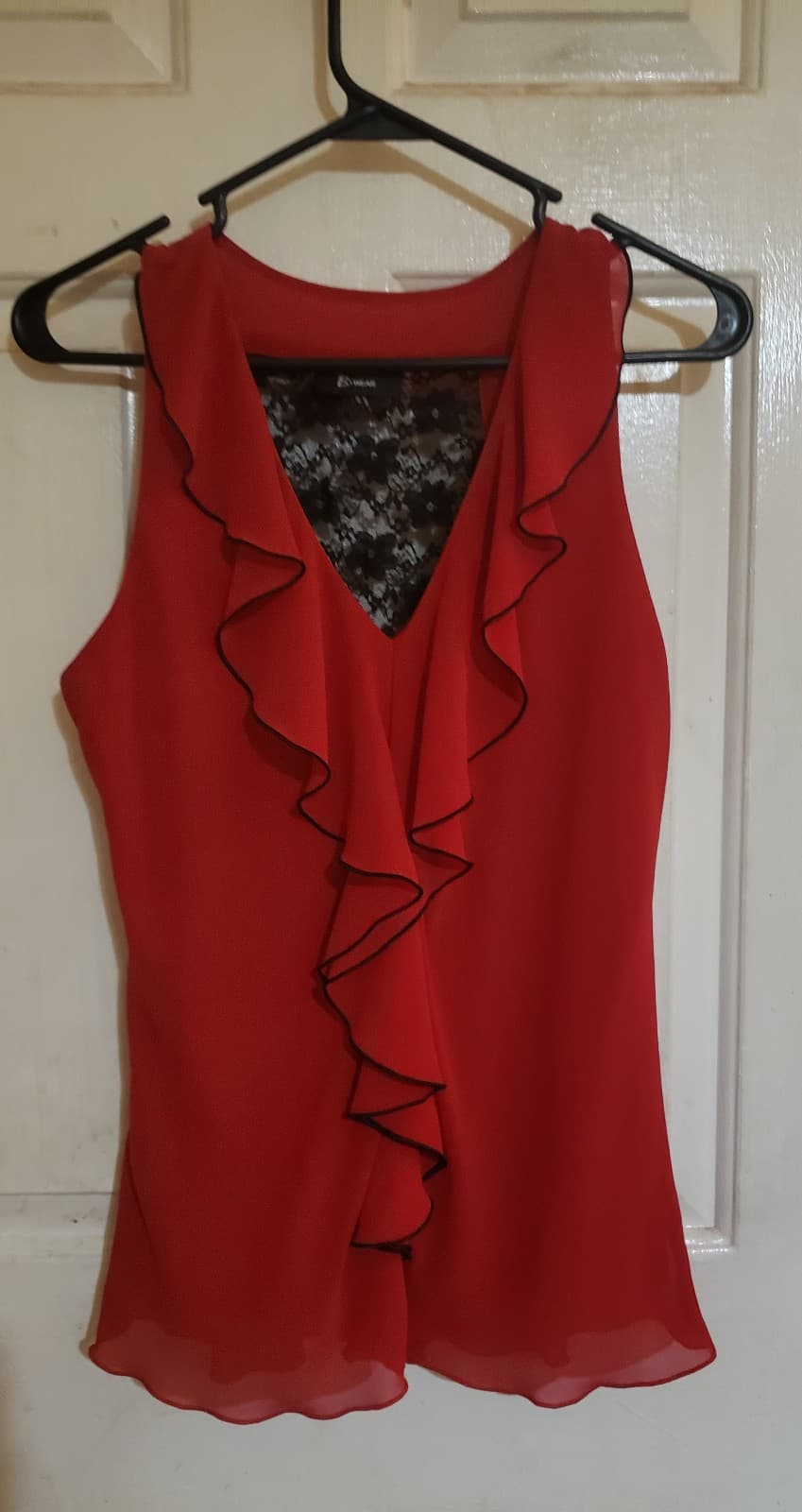 B Wear red and black lace tank top - Image 1