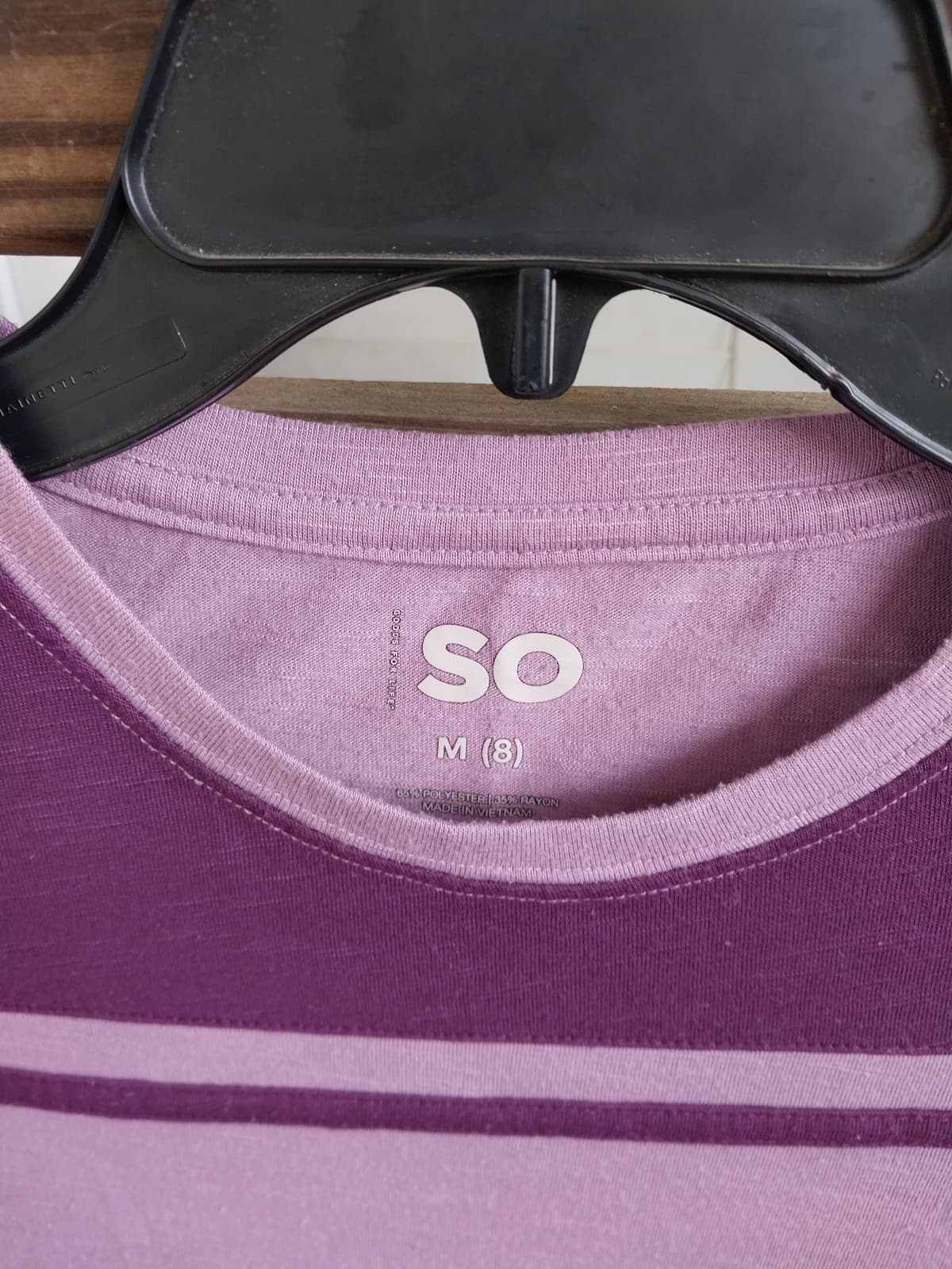 SO® Colorblock (Purple) Varsity Tee Dress. Size 8 - Thumbnail 2