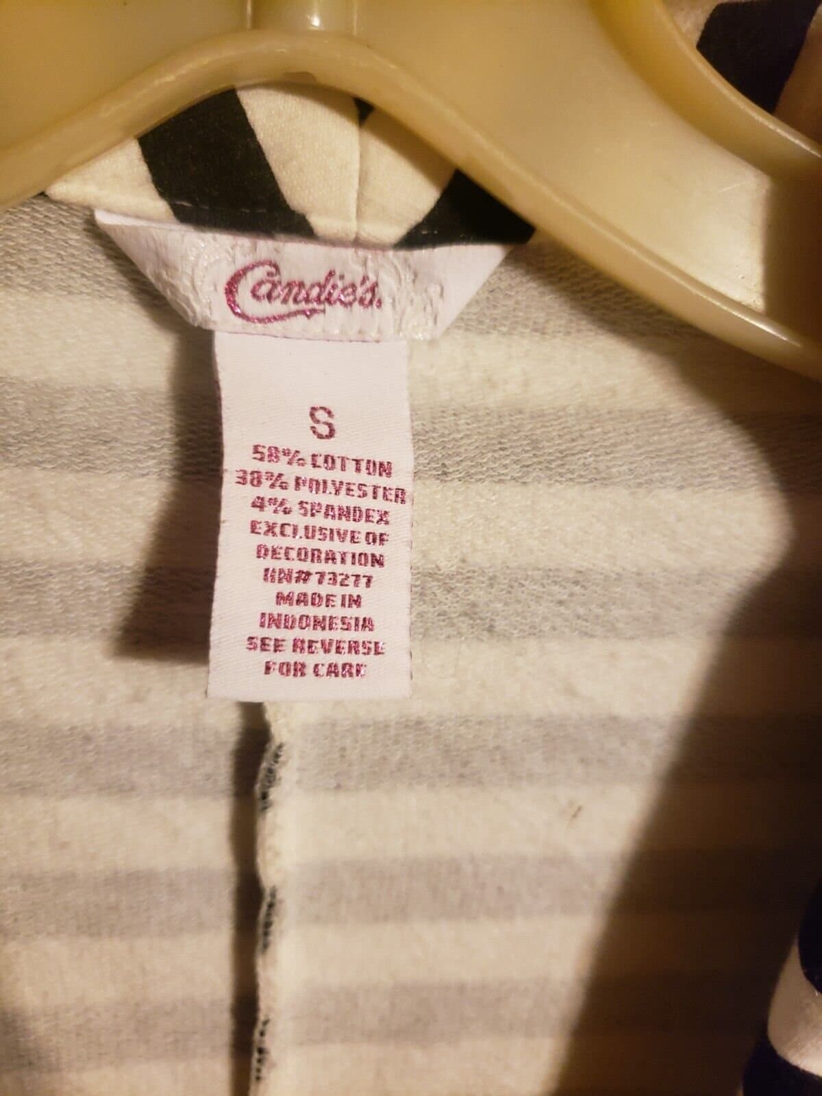 Candie's Striped Black & White Jacket. Size Small - Thumbnail 2