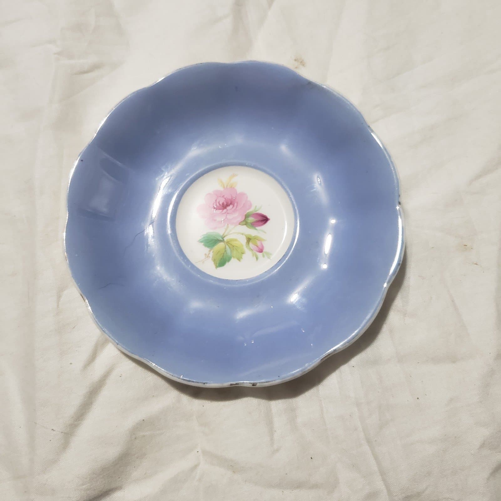 Vintage Royal Albert Bone China Saucer Lavender and Gold with Flower Pattern - Image 1