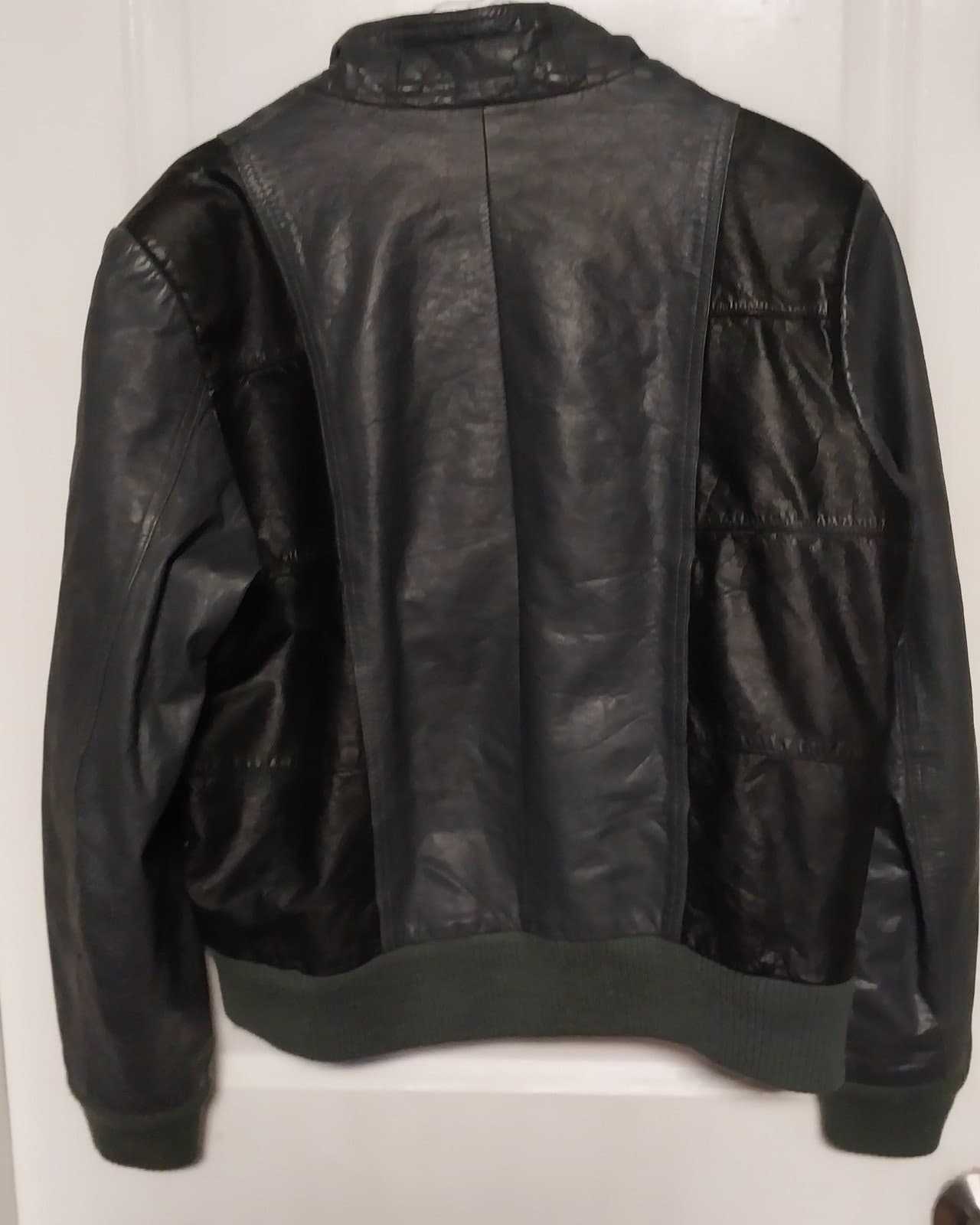Vintage Hill & Archer Mens Leather Jacket Black & Dark Grey. Size 42/ Large - Thumbnail 3
