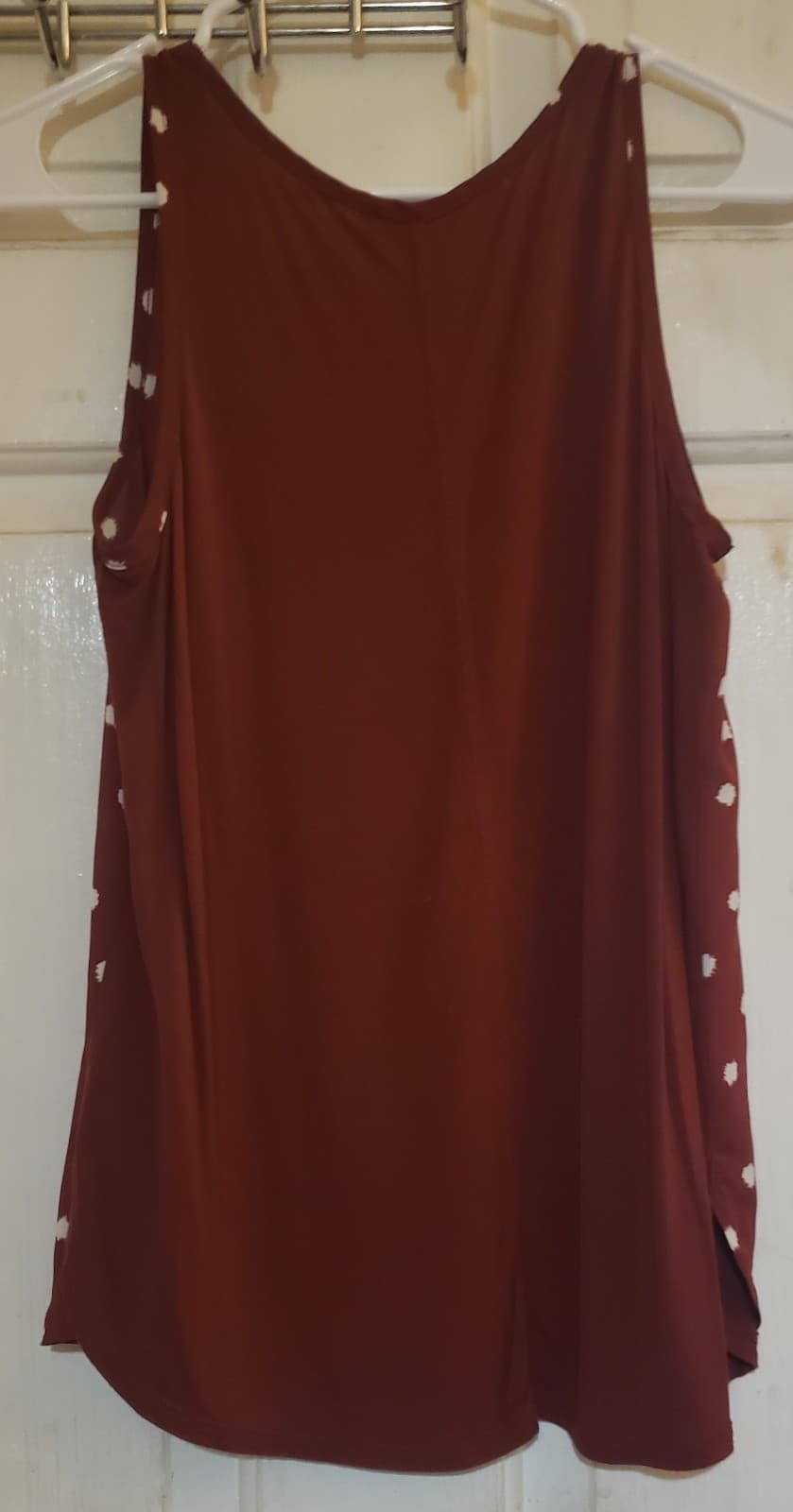 Loft Petite Sleeveless Blouse – Maroon & White Dots - Thumbnail 3