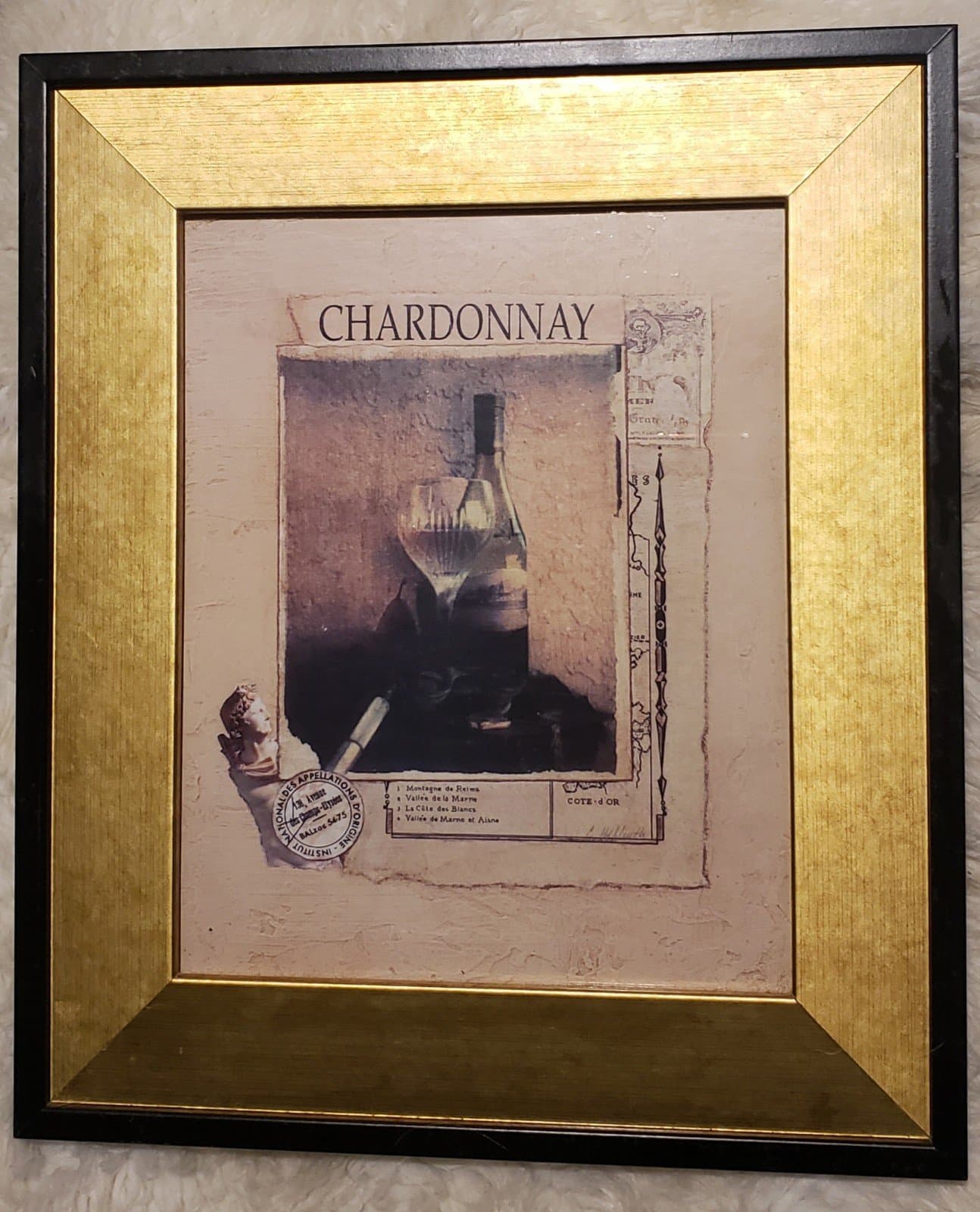 Vintage Gold Chardonna Picture/Pholoto Frame Wooden 13.75" x 11.75" (10" x 8") - Image 1
