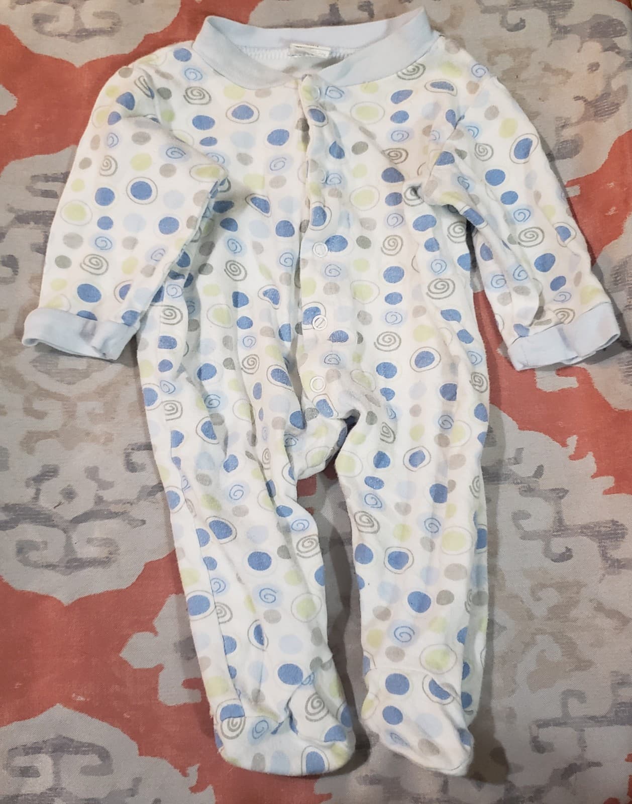 Infants Blue Polka Dot Sleeper. 3-6 Months - Image 1