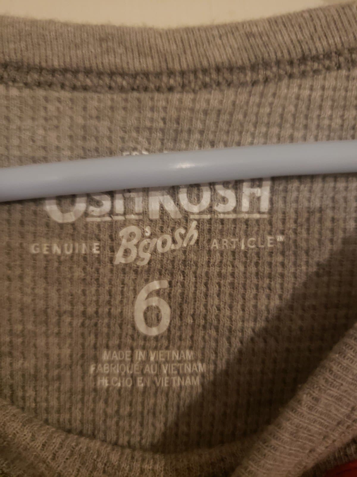OshKosh B’gosh Gray thermal Shirt, Size 6 - Thumbnail 2