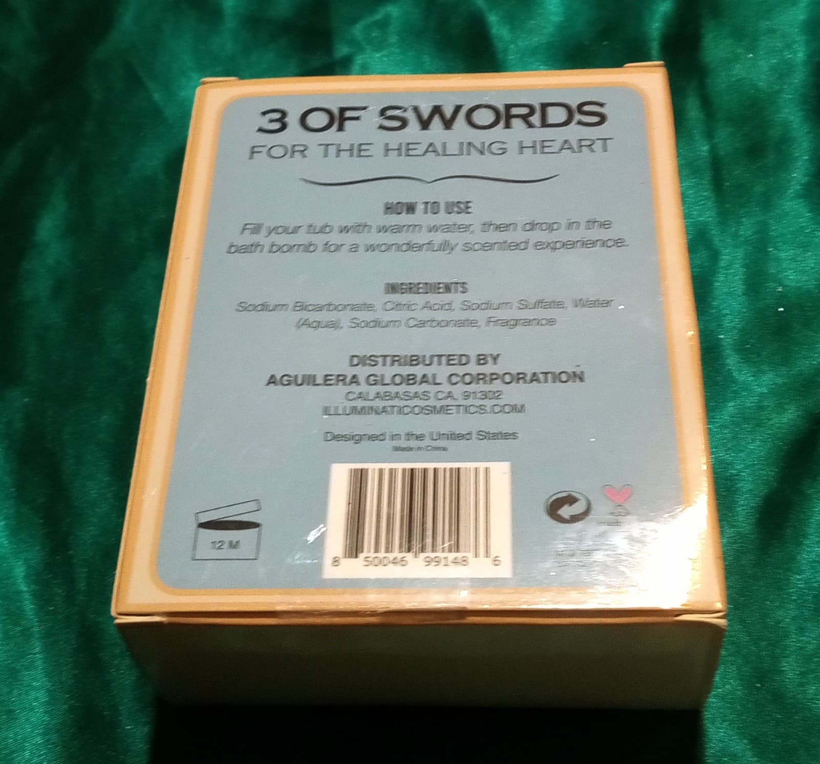 ILLUMINATI "3 of Swords" Tarot Card Single Rose Scented Bath Bomb - Thumbnail 2