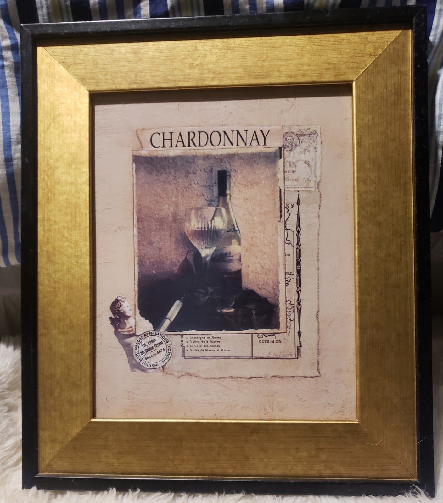 Vintage Gold Chardonna Picture/Pholoto Frame Wooden 13.75" x 11.75" (10" x 8") - Thumbnail 3