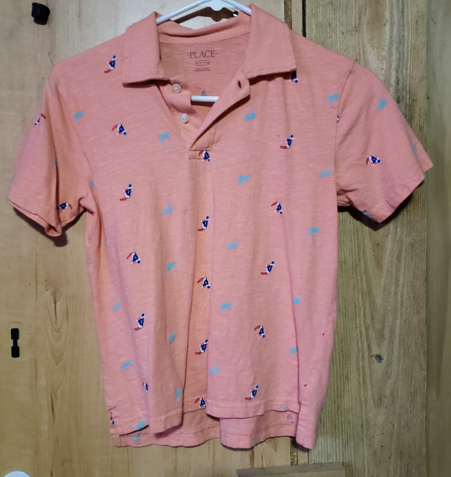 The Children's Place Polo Shirt Palm Tree Print Short Sleeve - Image 1