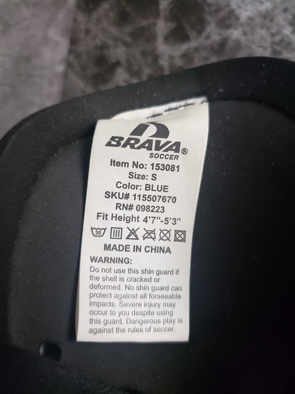 BRAVA Shin Guards Blue White Black. Youth Size S - Thumbnail 3