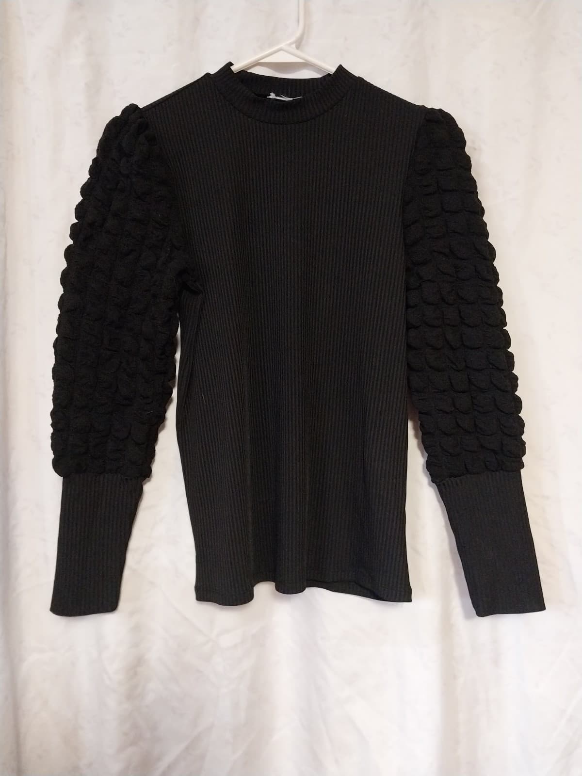 SHEIN Solid Bishop Ruffled Sleeve Blouse. - Image 1