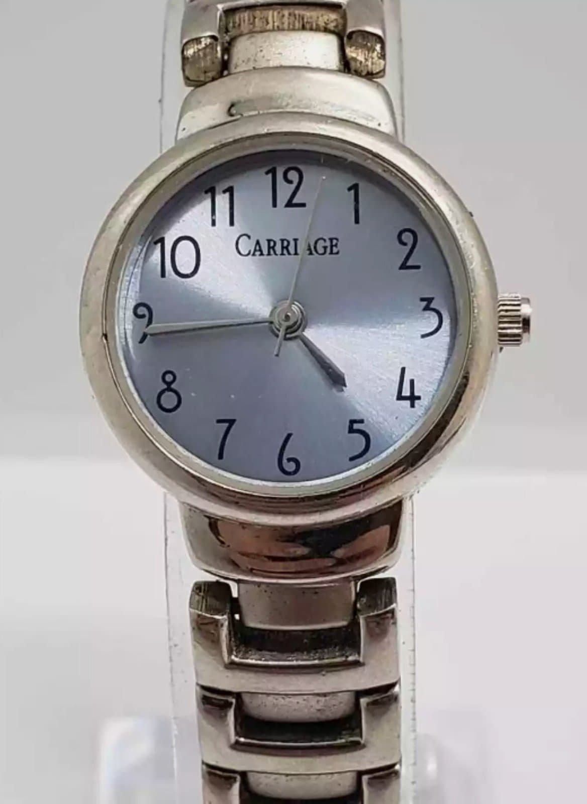 Carriage by Timex women's watch. Blue face with silver band - Thumbnail 2