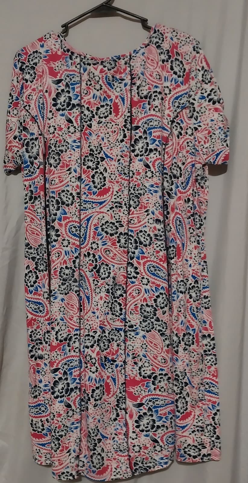 Kim Rogers pink and blue paisley cotton tee size 2X - Thumbnail 3