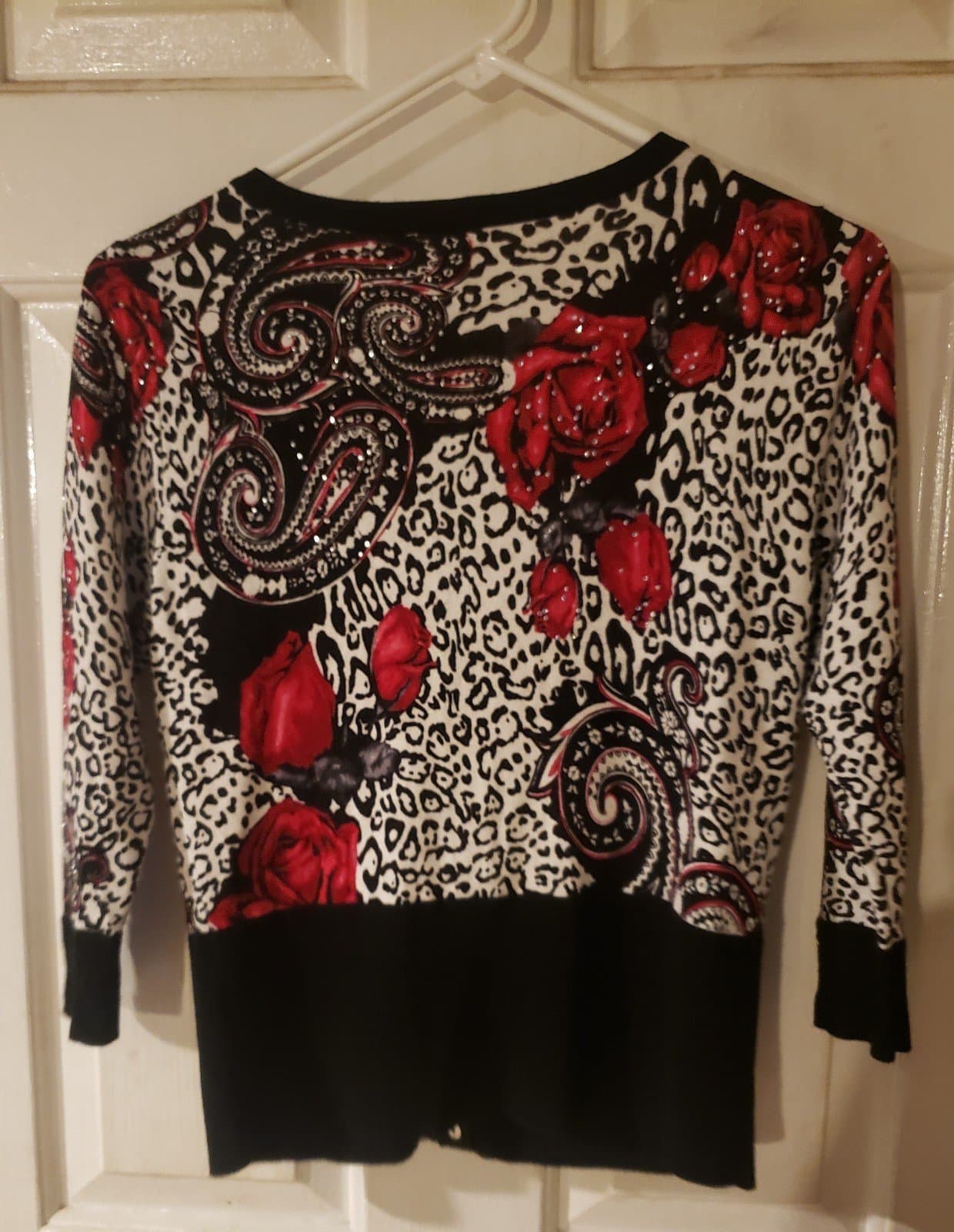 White House Black Market cardigan sweater with silver snap buttons - Thumbnail 3