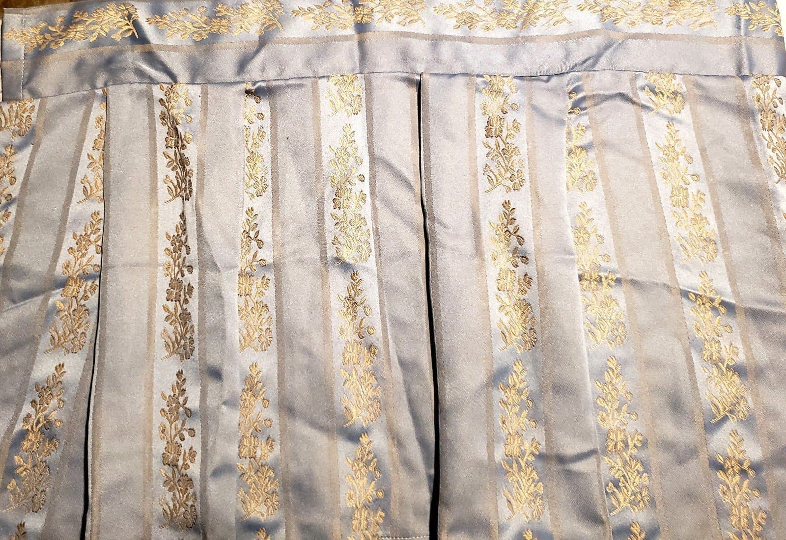 3 New Medora Pleated Valances Blue 54" x 20". - Thumbnail 3