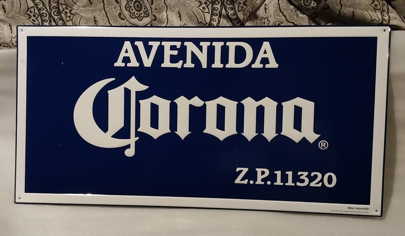 Corona Beer Avenida Zp 11320 Mexico Street Signs. Metal Tacker Bar Ma - Image 1