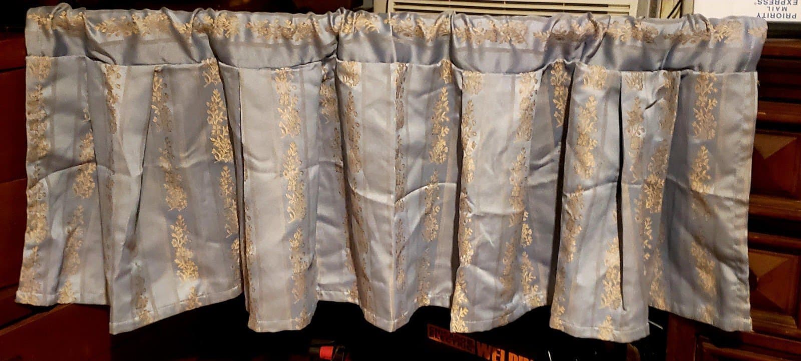3 New Medora Pleated Valances Blue 54" x 20". - Thumbnail 4