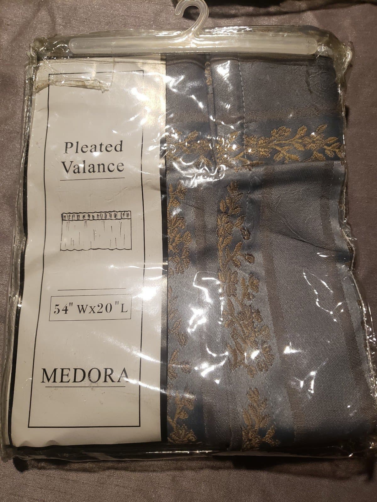 3 New Medora Pleated Valances Blue 54" x 20". - Thumbnail 2